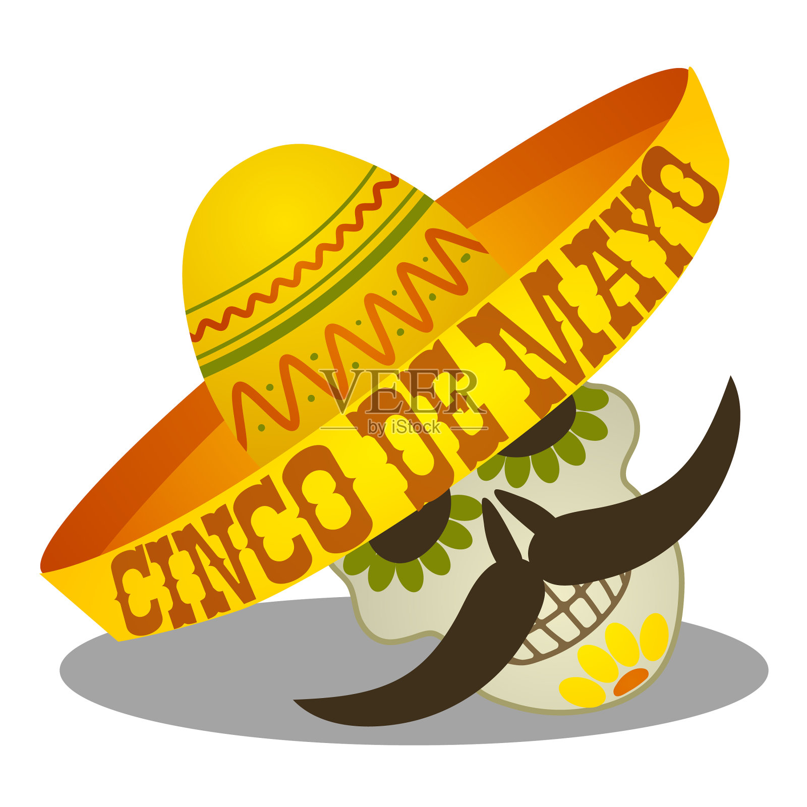 Cinco de Mayo假日明信片卡通设计元素图片