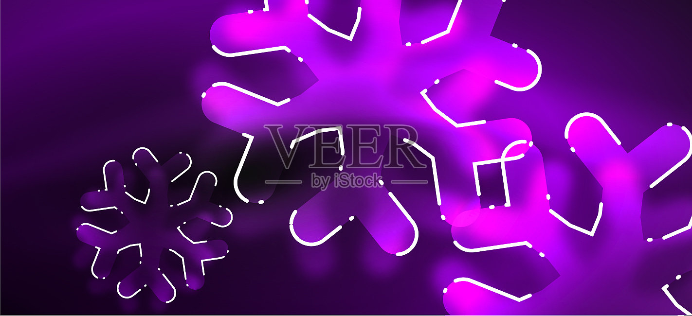 模糊的圣诞节雪花抽象背景插画图片素材