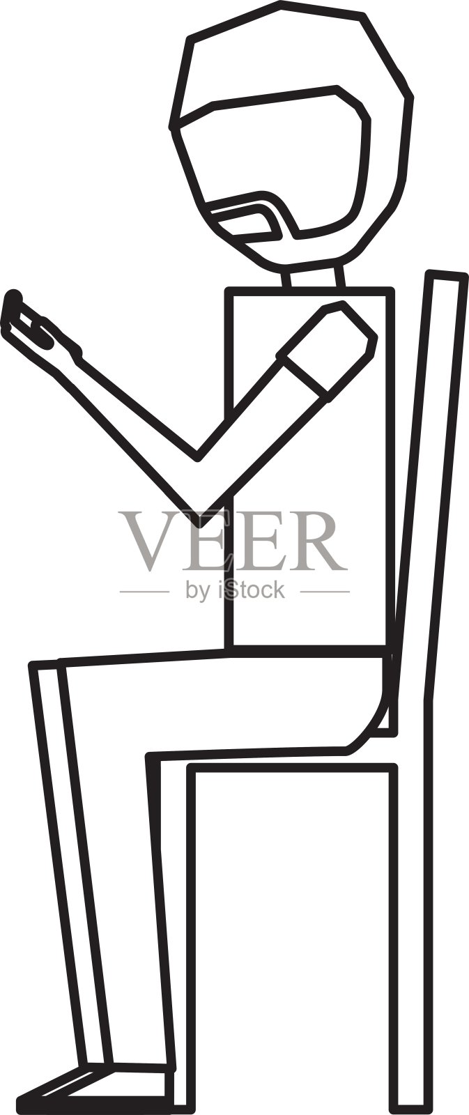 拥有智能手机虚拟形象的年轻人设计元素图片