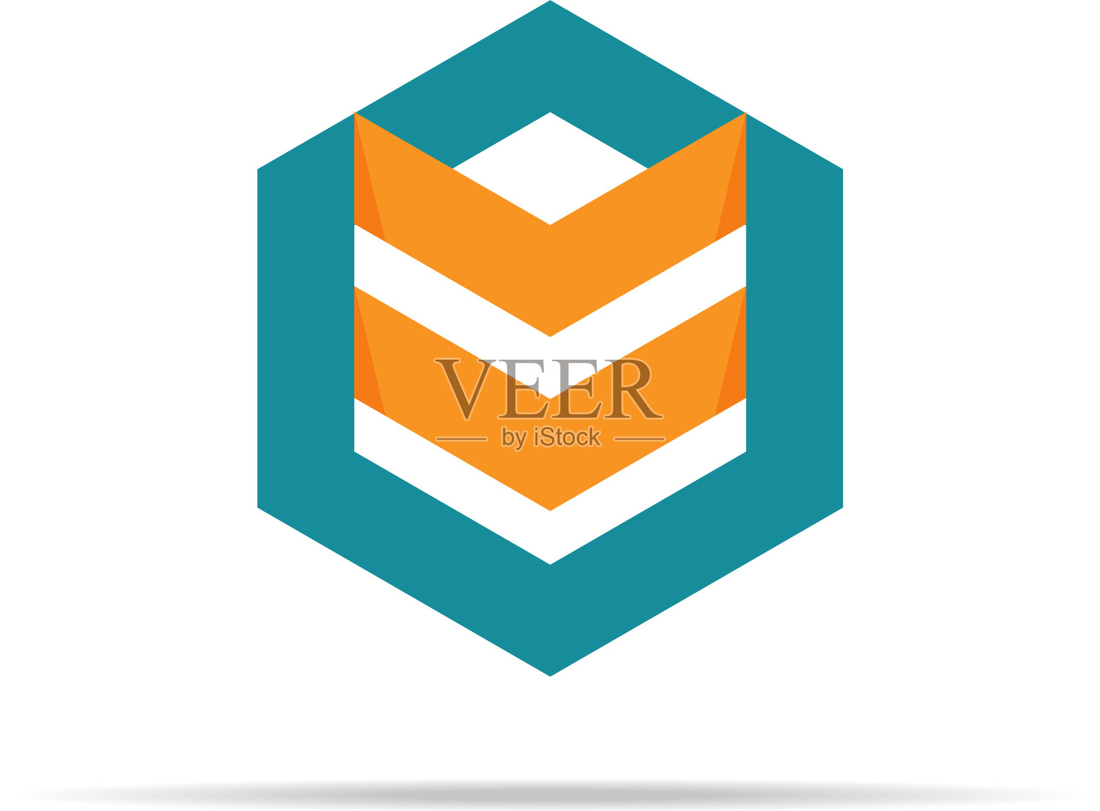 抽象的瓷砖堆叠立方体符号为堆盒插画图片素材