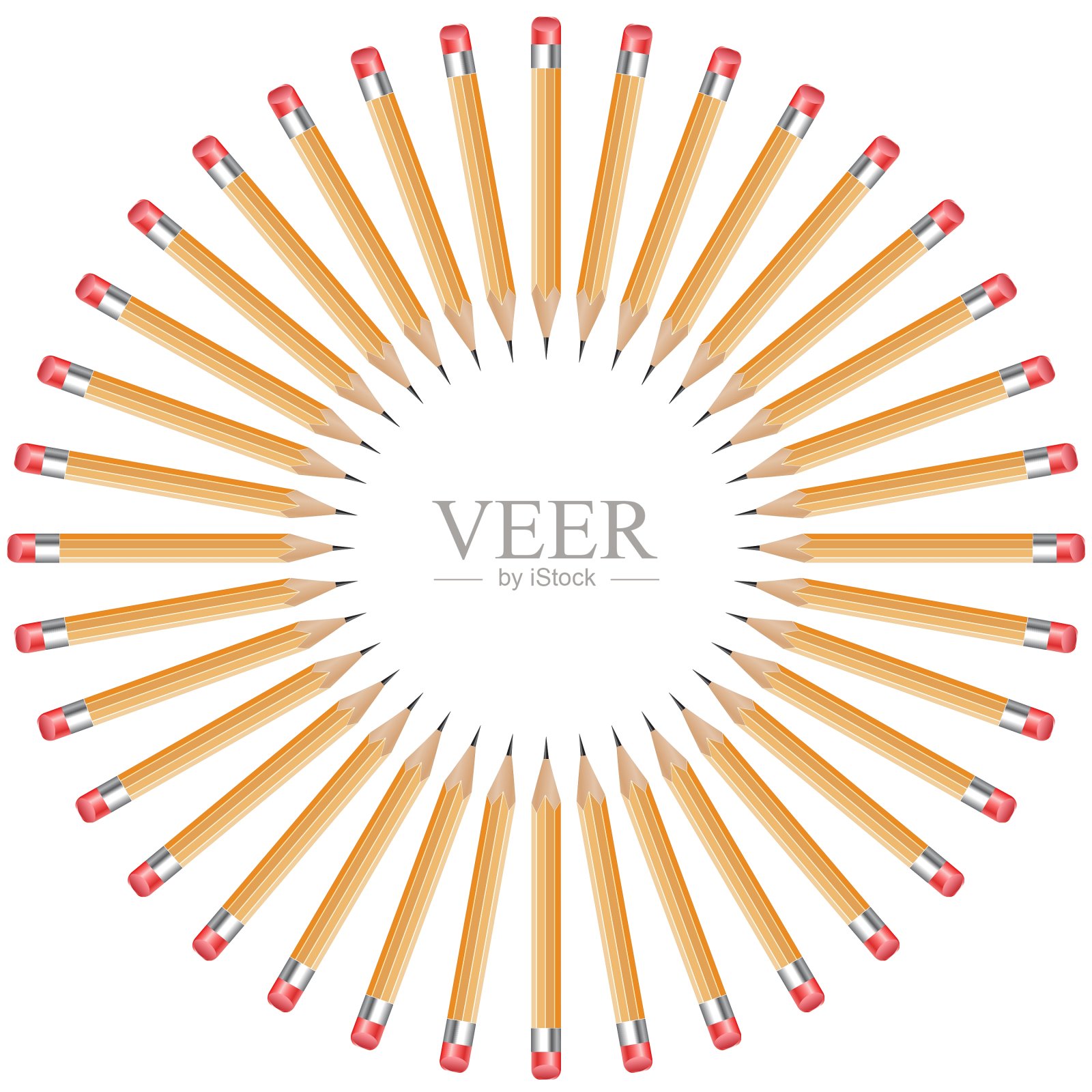 铅笔排成一圈设计元素图片