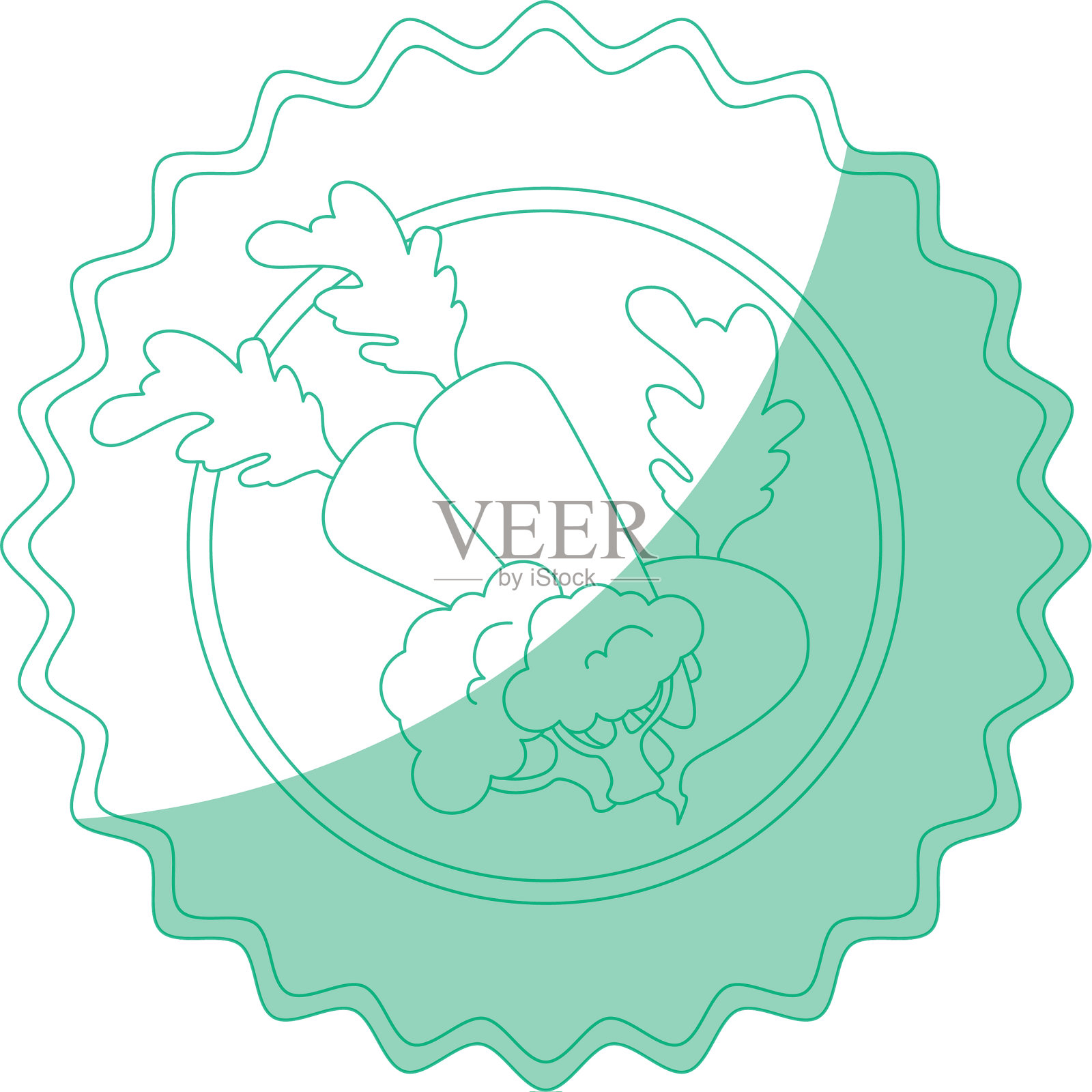 孤立蔬菜圆形图标设计元素图片