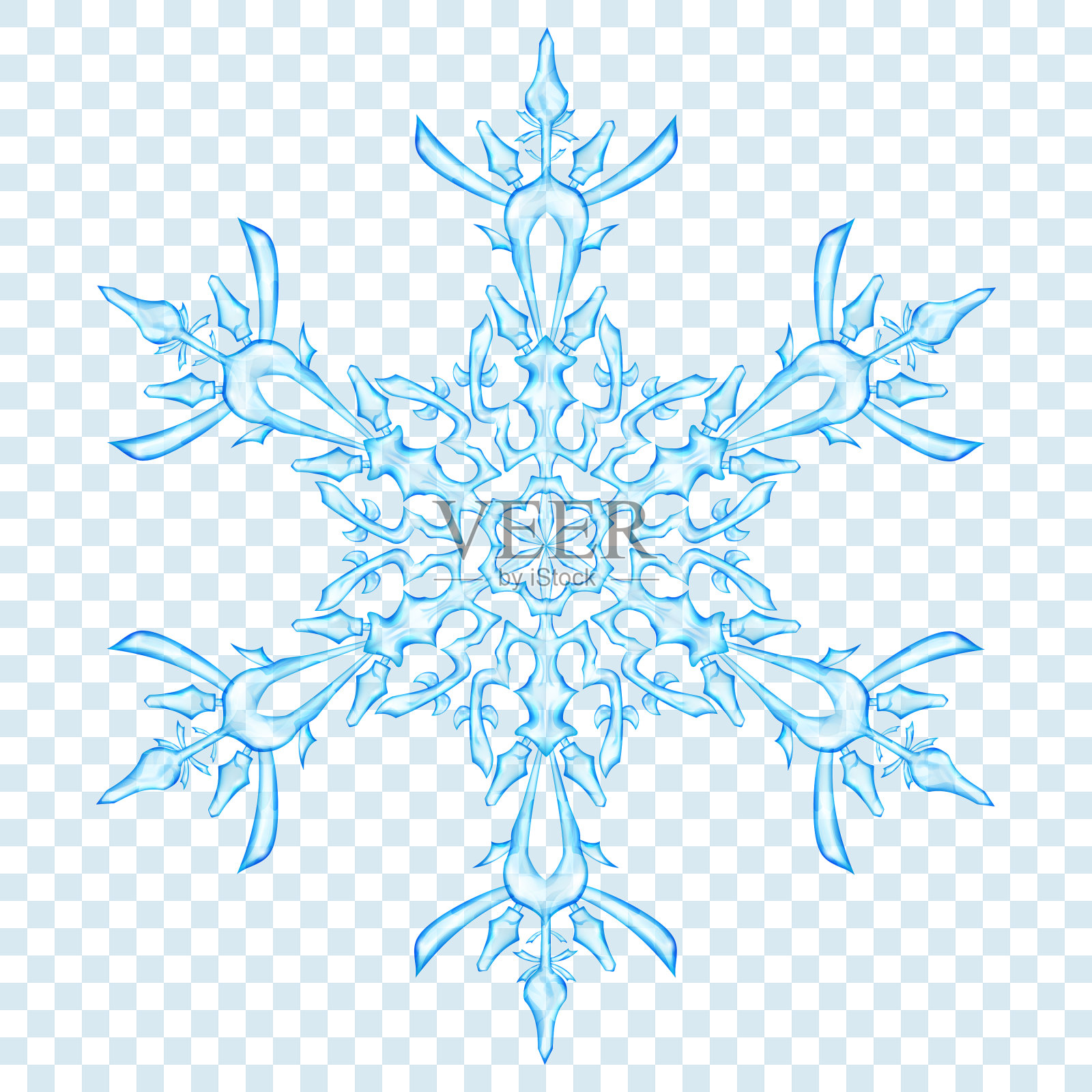 半透明的圣诞大雪花插画图片素材