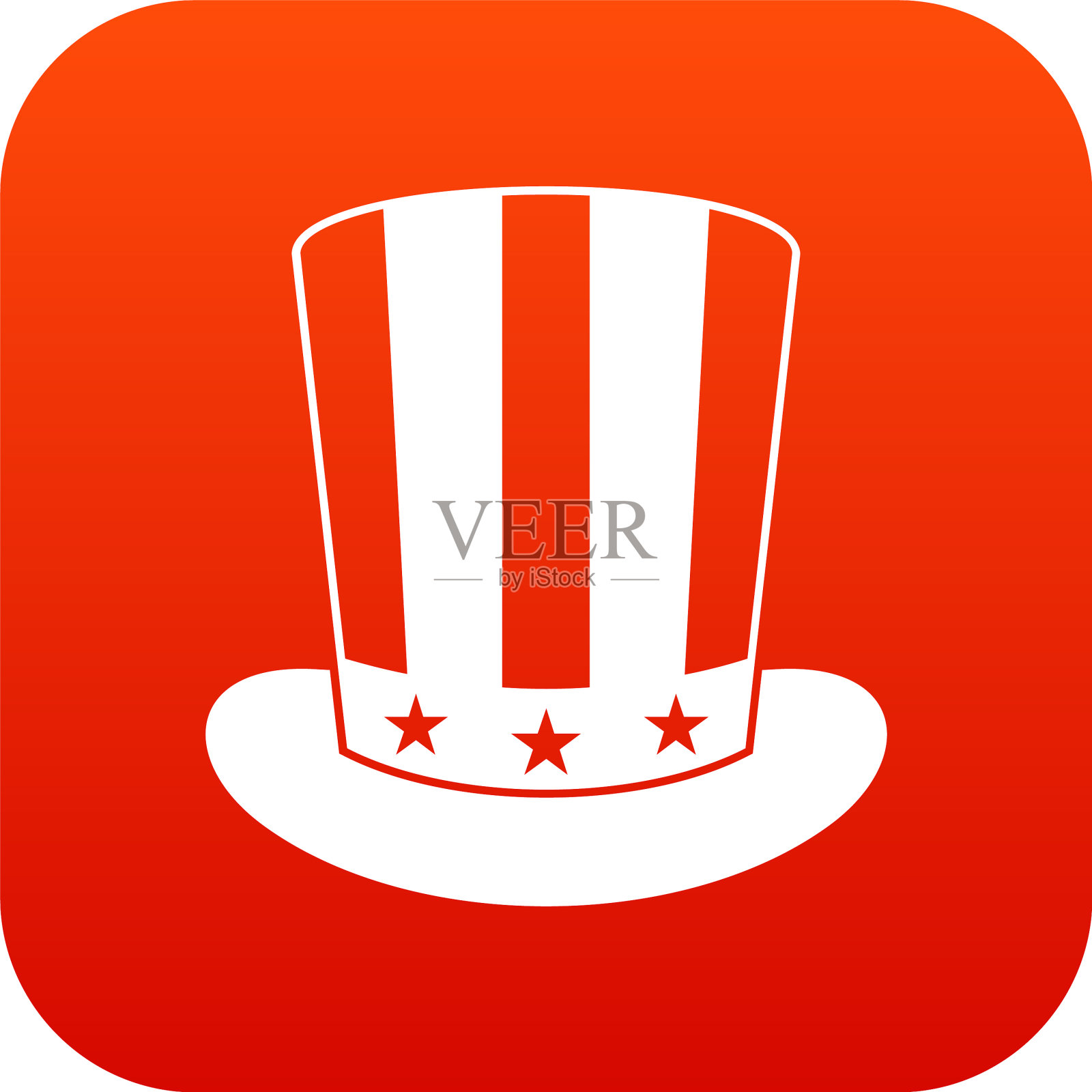 美国帽子图标数字红色插画图片素材