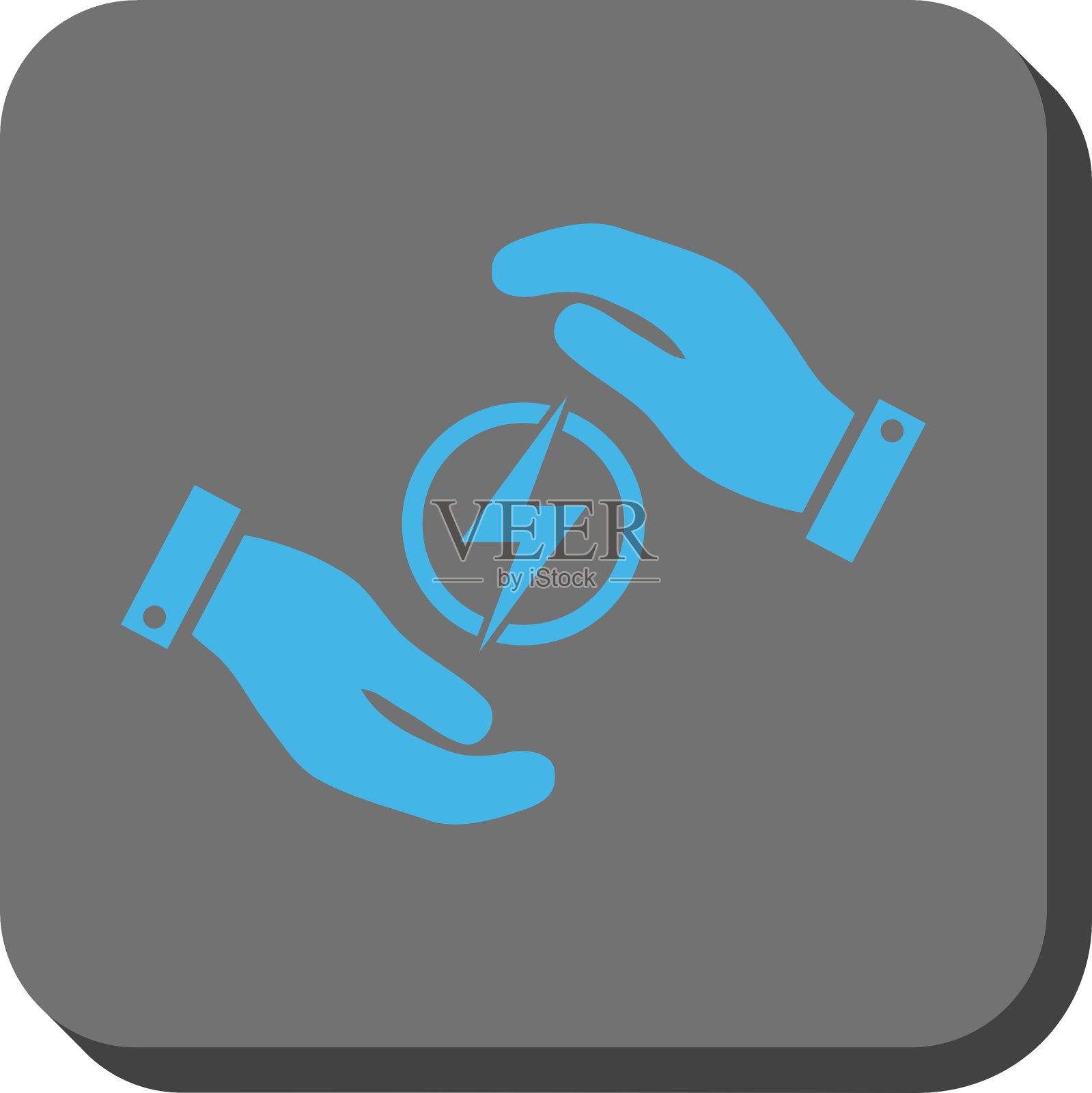 电力能源保险手圆方图标素材