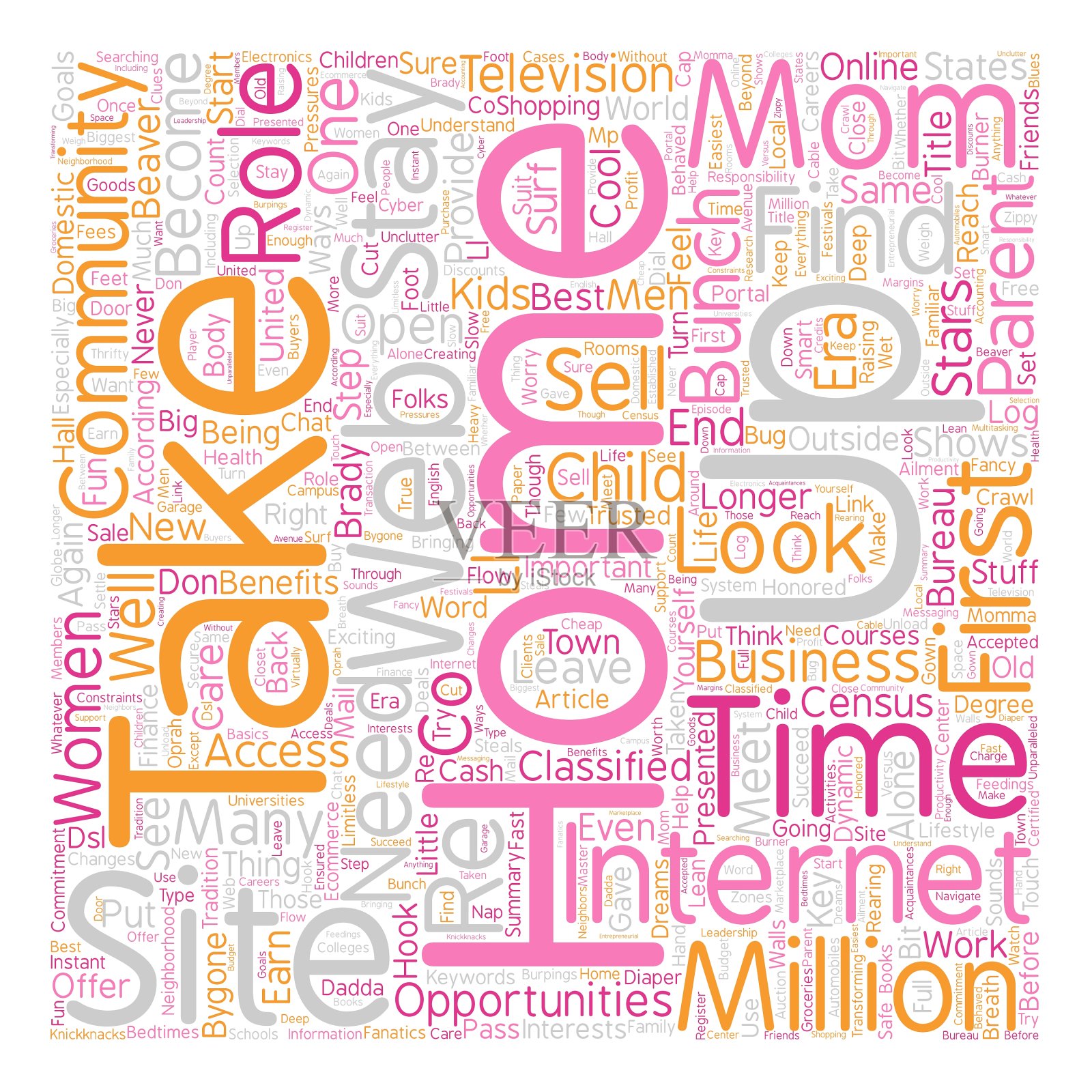 如何成为一个成功的居家妈妈短信插画图片素材