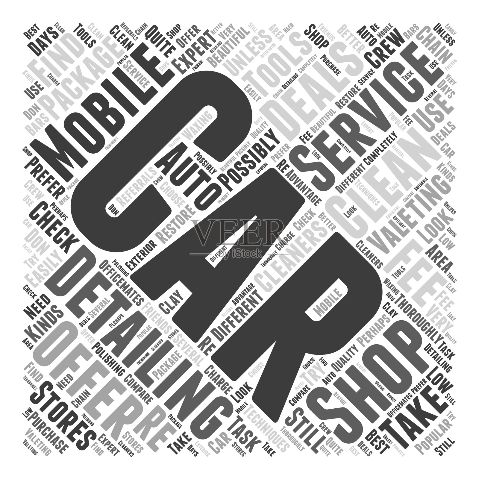 汽车代换详细商店或移动服务设计元素图片