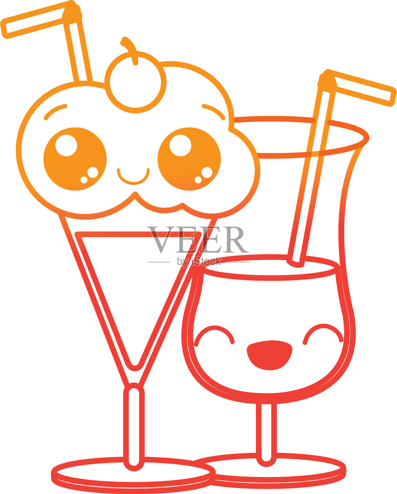 鸡尾酒和奶昔设计设计元素图片