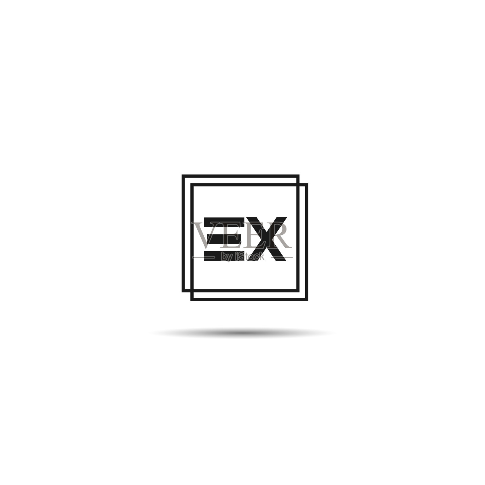 首字母ex标志模板设计图标素材