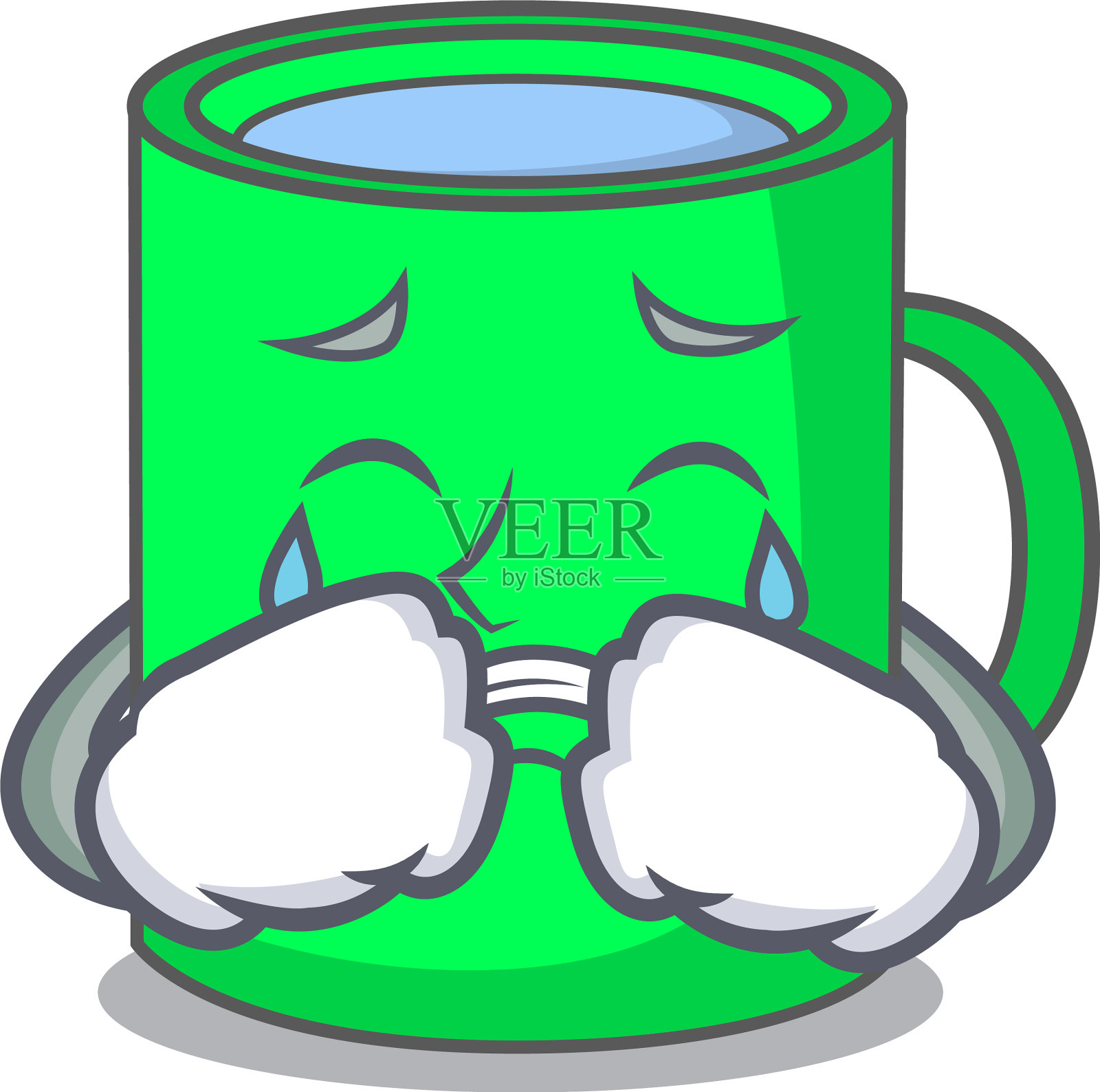 哭杯吉祥物卡通风格设计元素图片