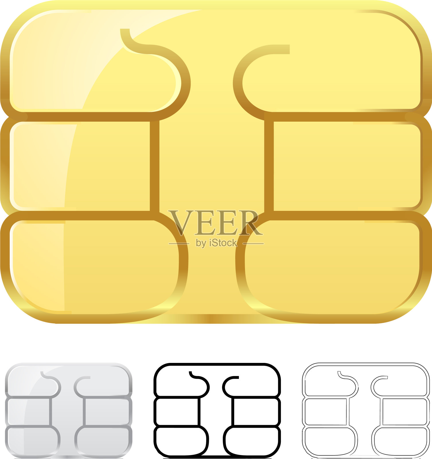 Sim卡芯片隔离白色插画图片素材