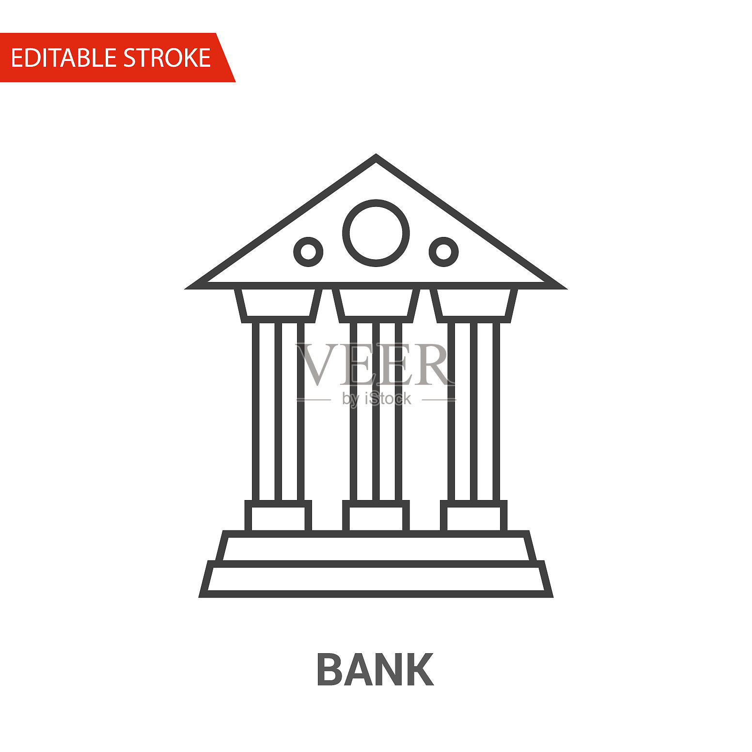 银行图标细线插画图片素材