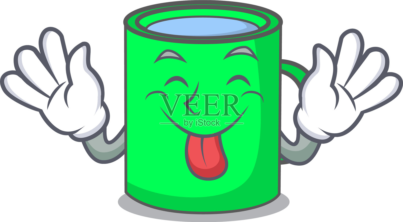 舌头伸出杯吉祥物卡通风格设计元素图片