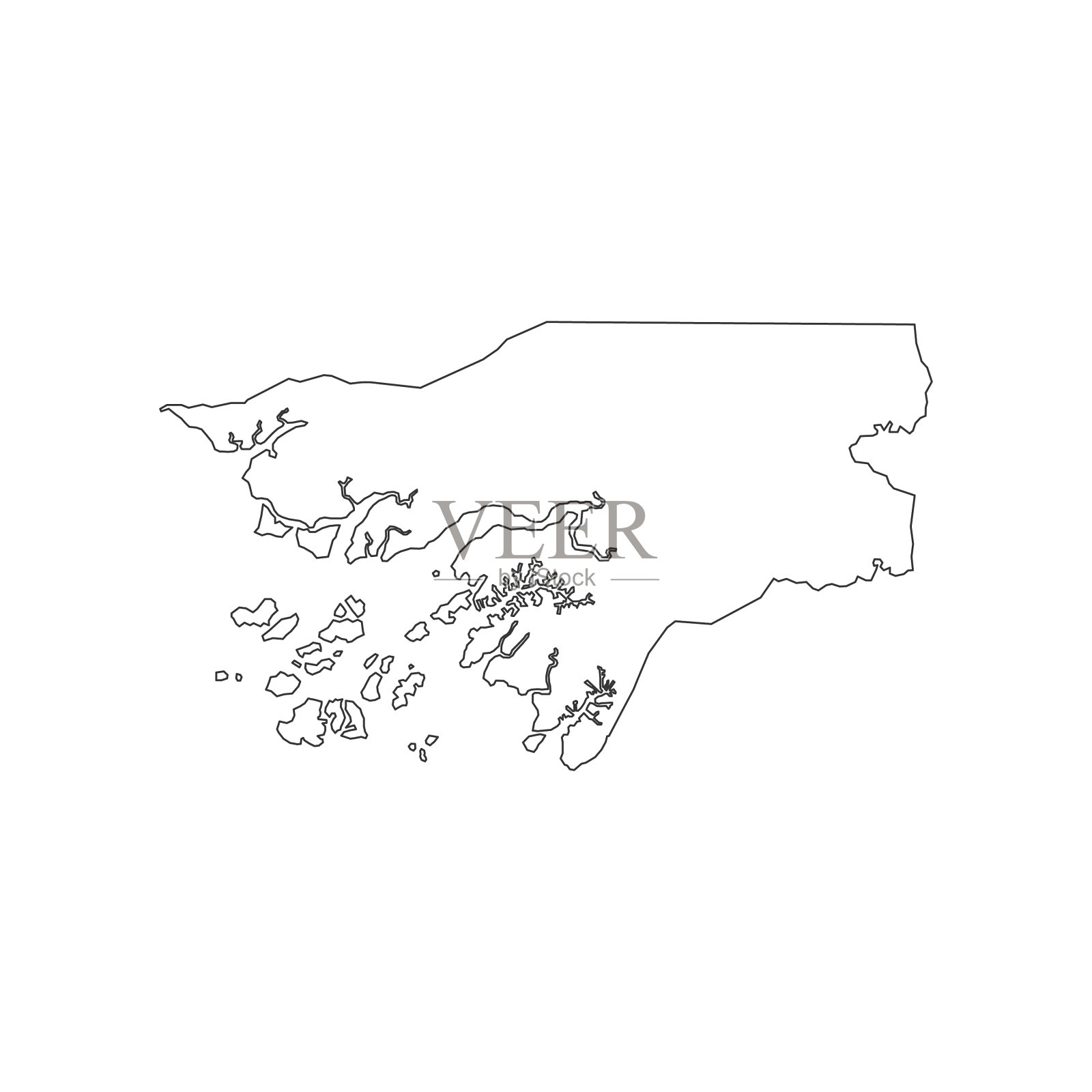 几内亚比绍地图轮廓设计元素图片