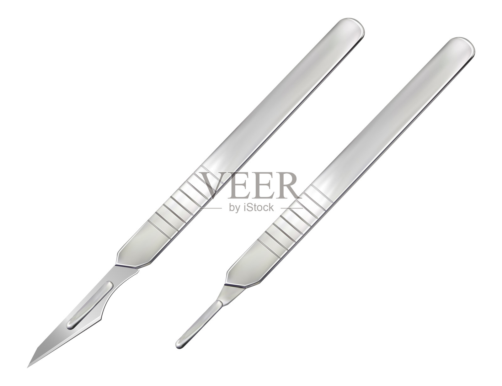 带有可移动刀片的精致尖手术刀设计元素图片