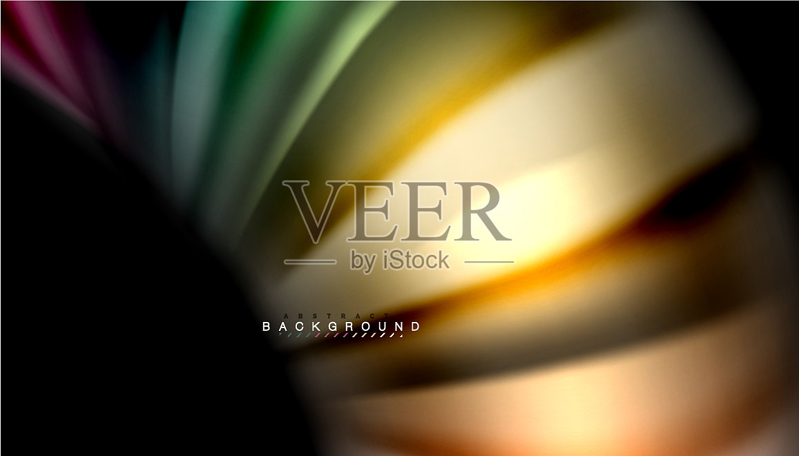 抽象波浪线条流体彩虹风格的颜色插画图片素材