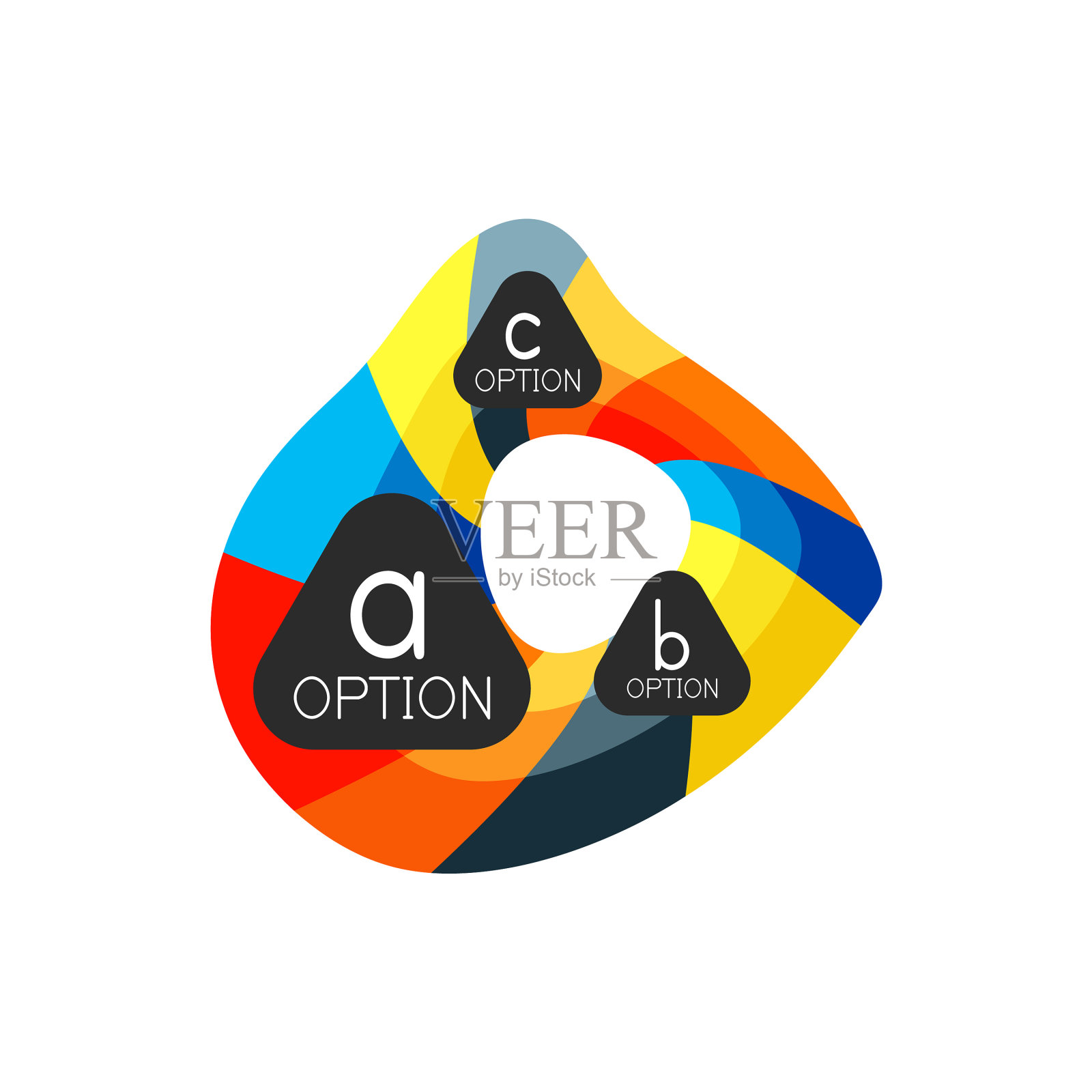 抽象彩色几何选项信息图设计元素图片