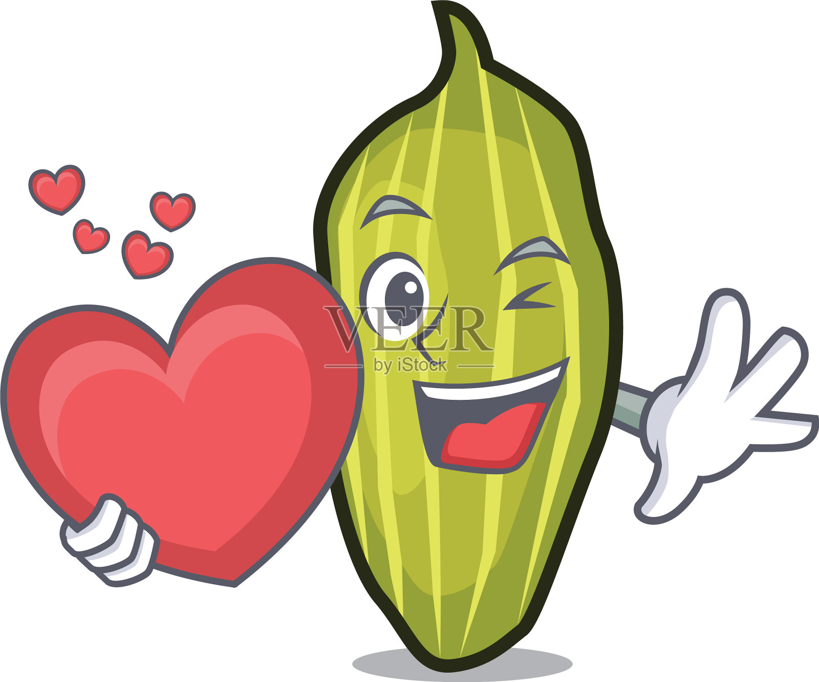 以心形豆蔻为卡通风格的吉祥物设计元素图片