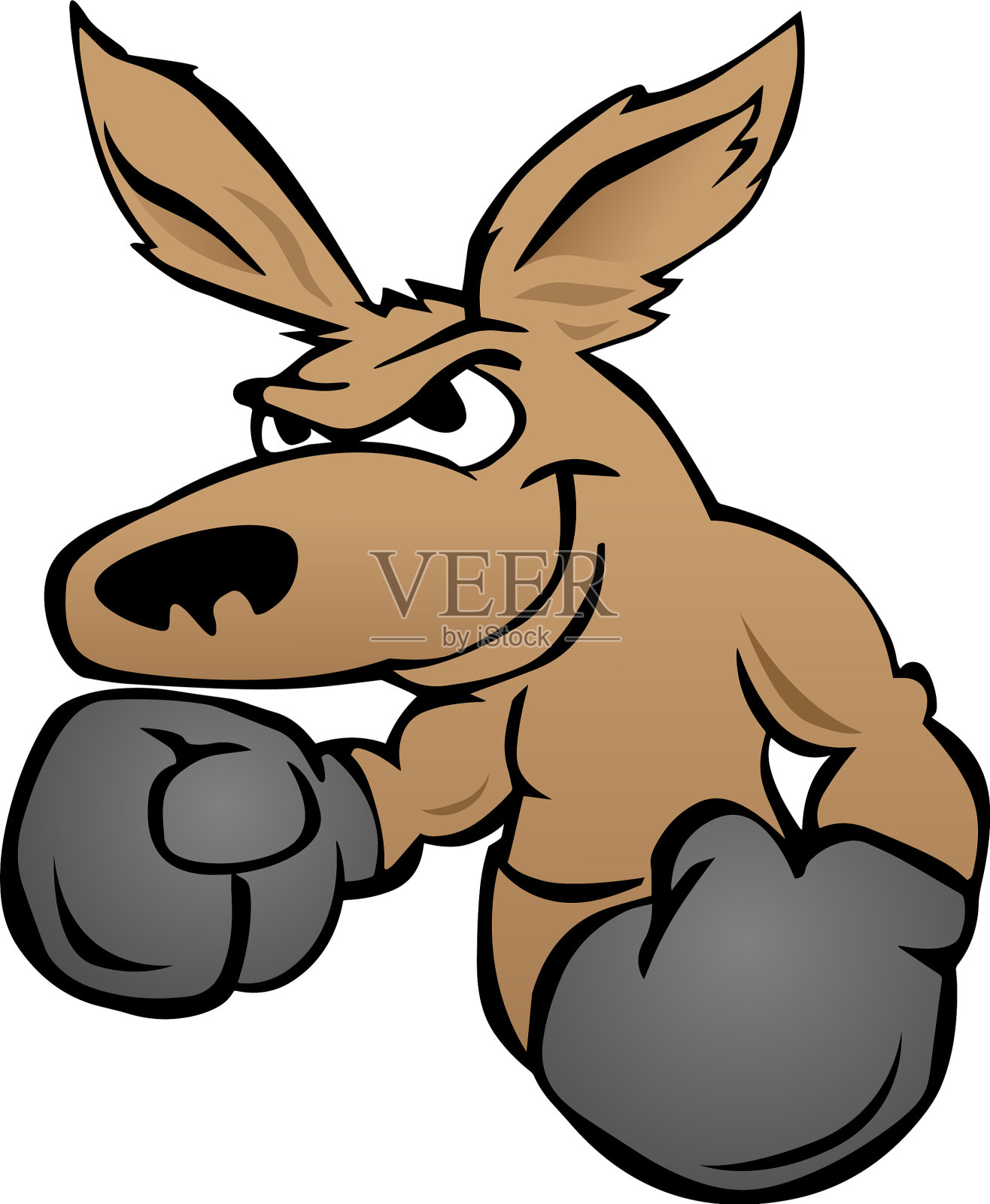 可爱的袋鼠与拳击手套设计元素图片