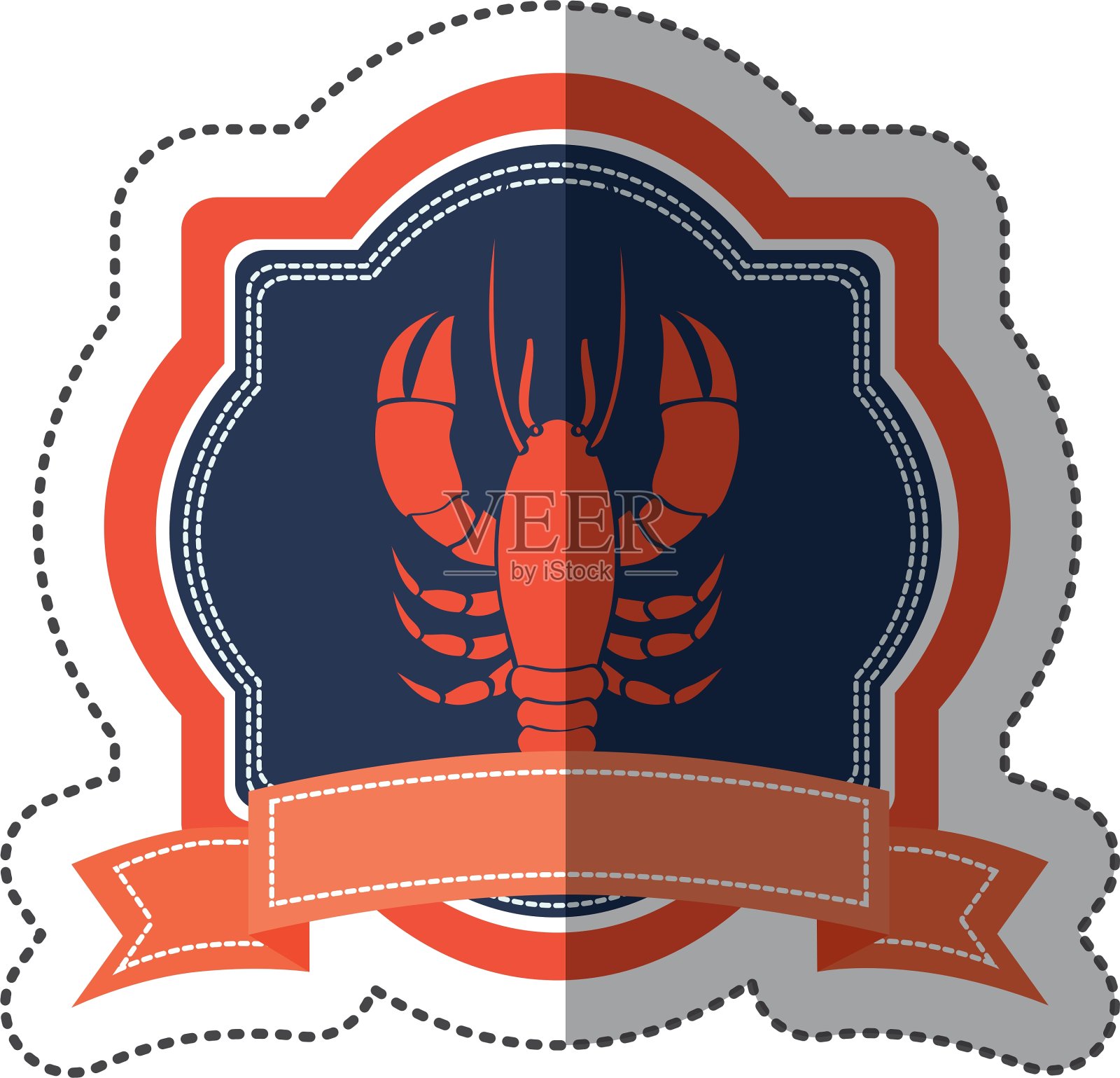 贴纸纹章边框用皇冠枝饰插画图片素材