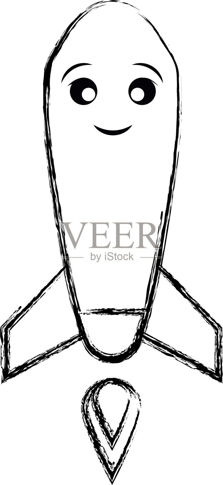 卡哇伊的火箭插画图片素材