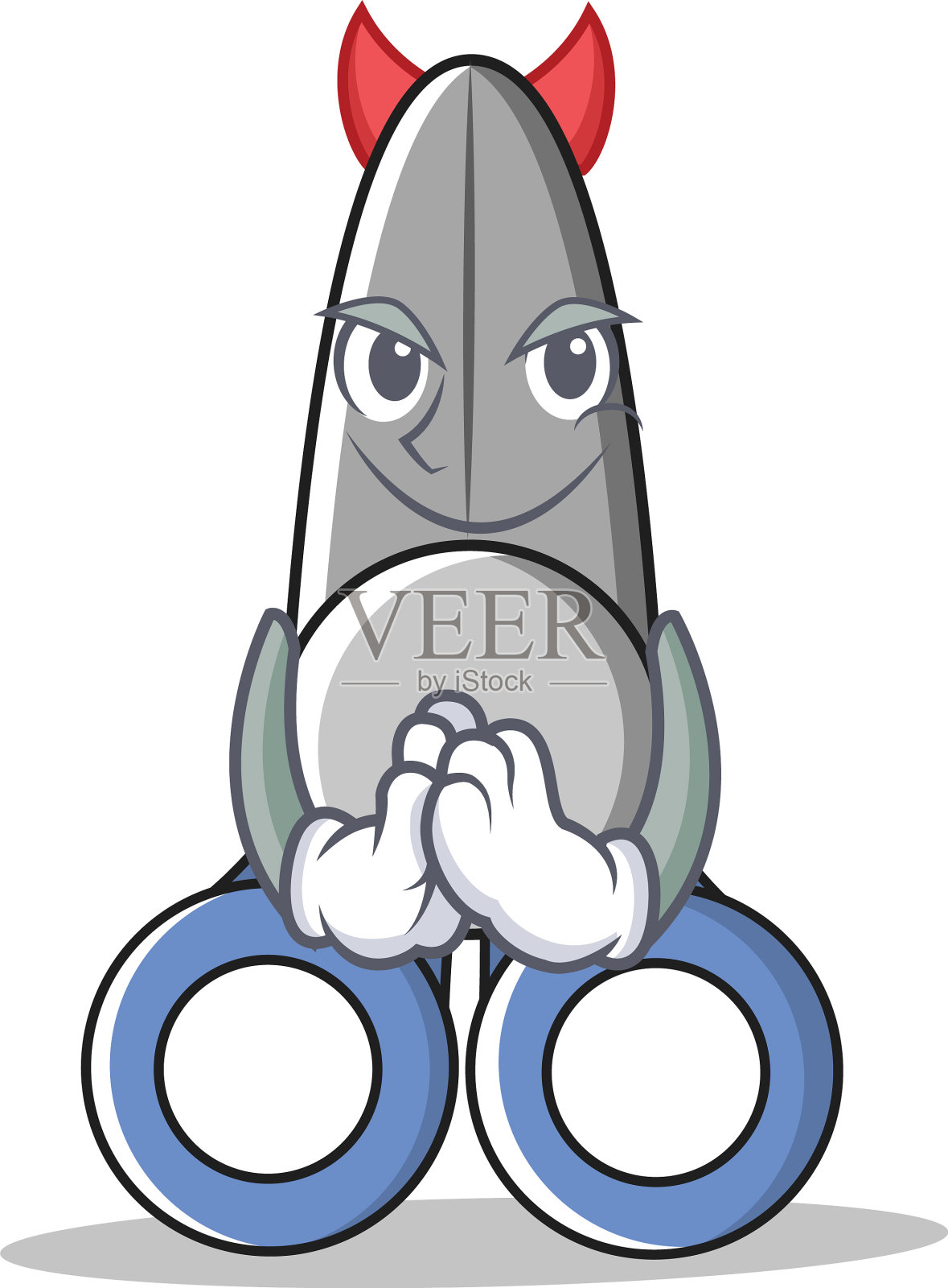 魔鬼剪刀人物卡通风格插画图片素材