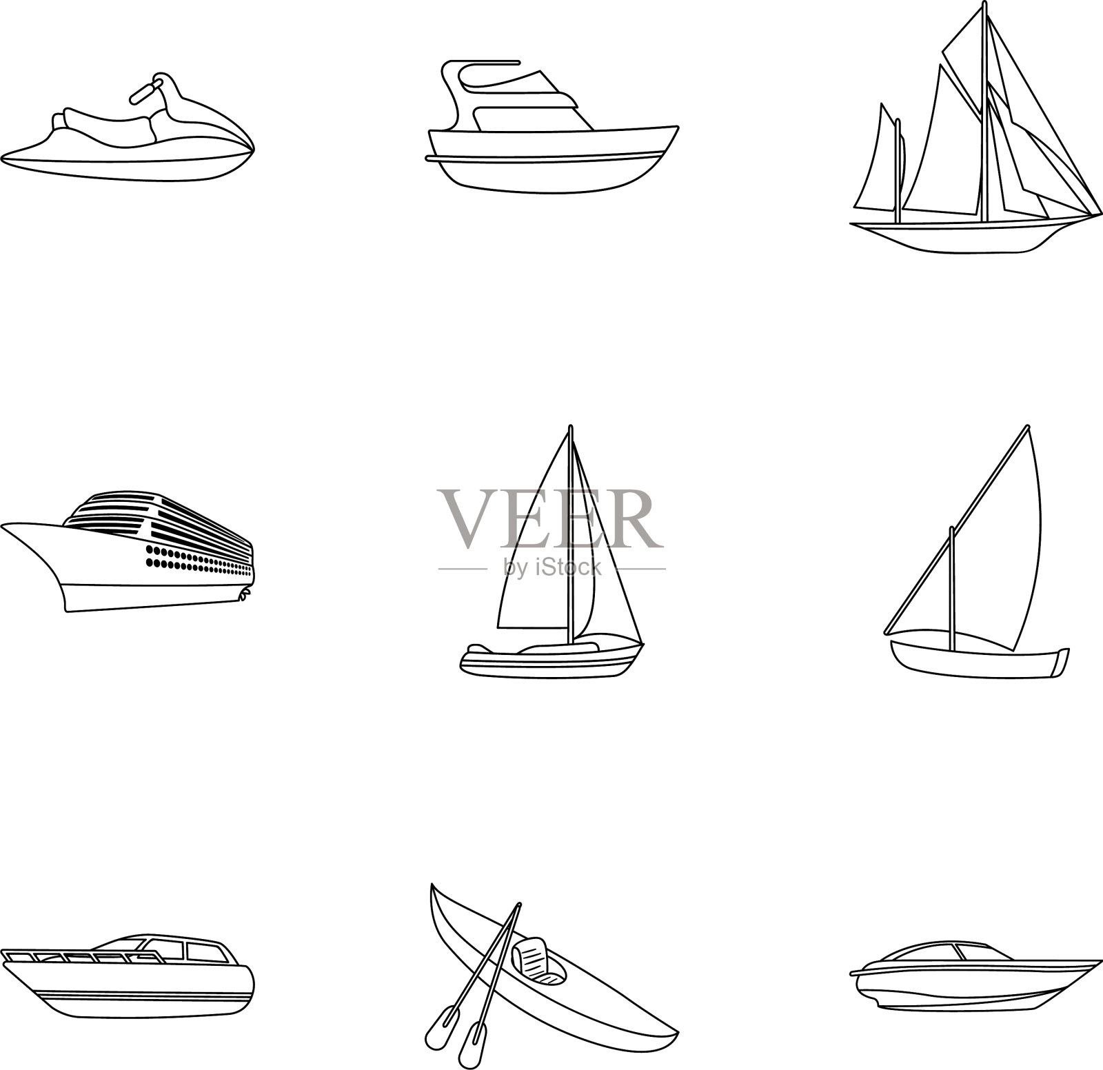 海上运输船用船运送人插画图片素材