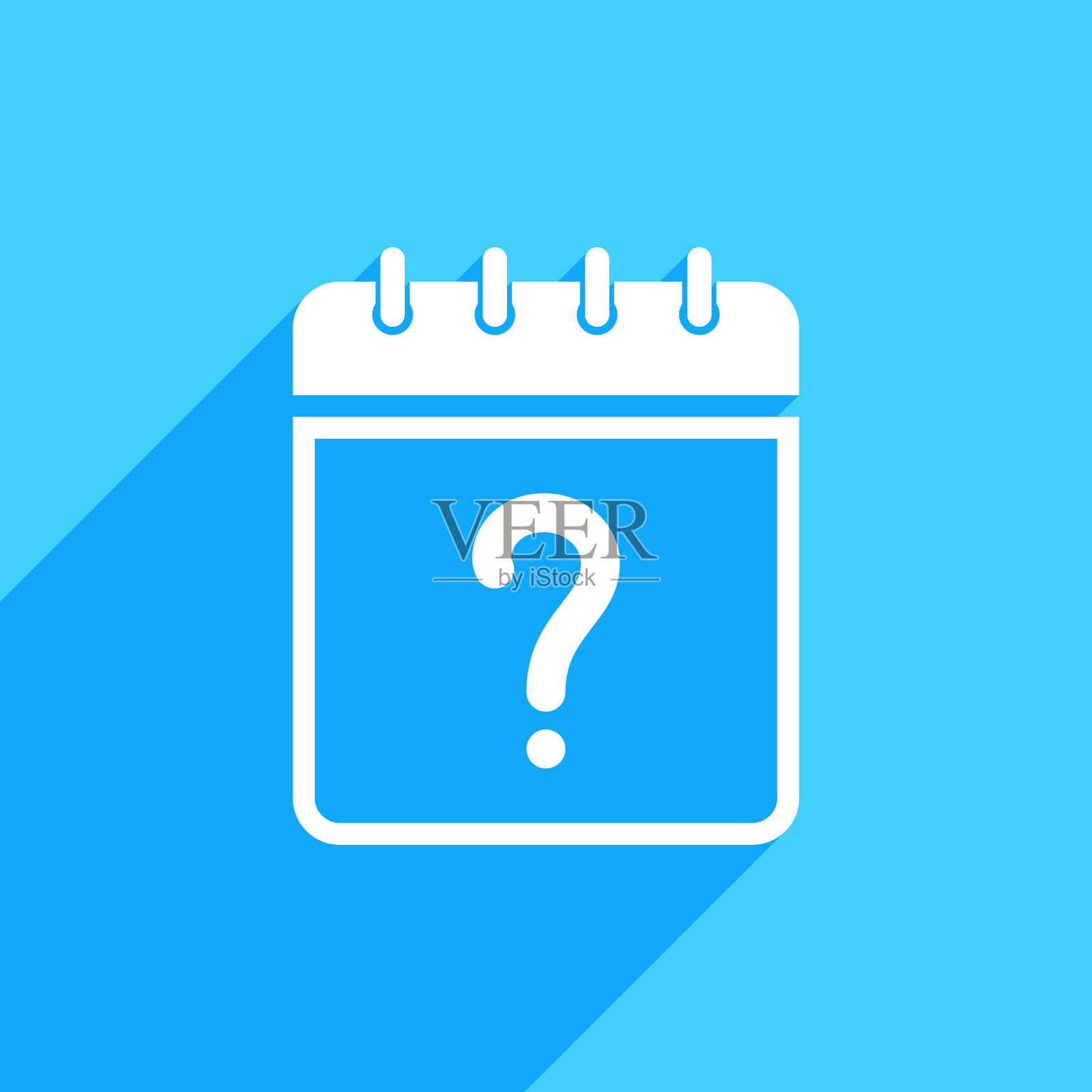 带有问号的日历图标插画图片素材