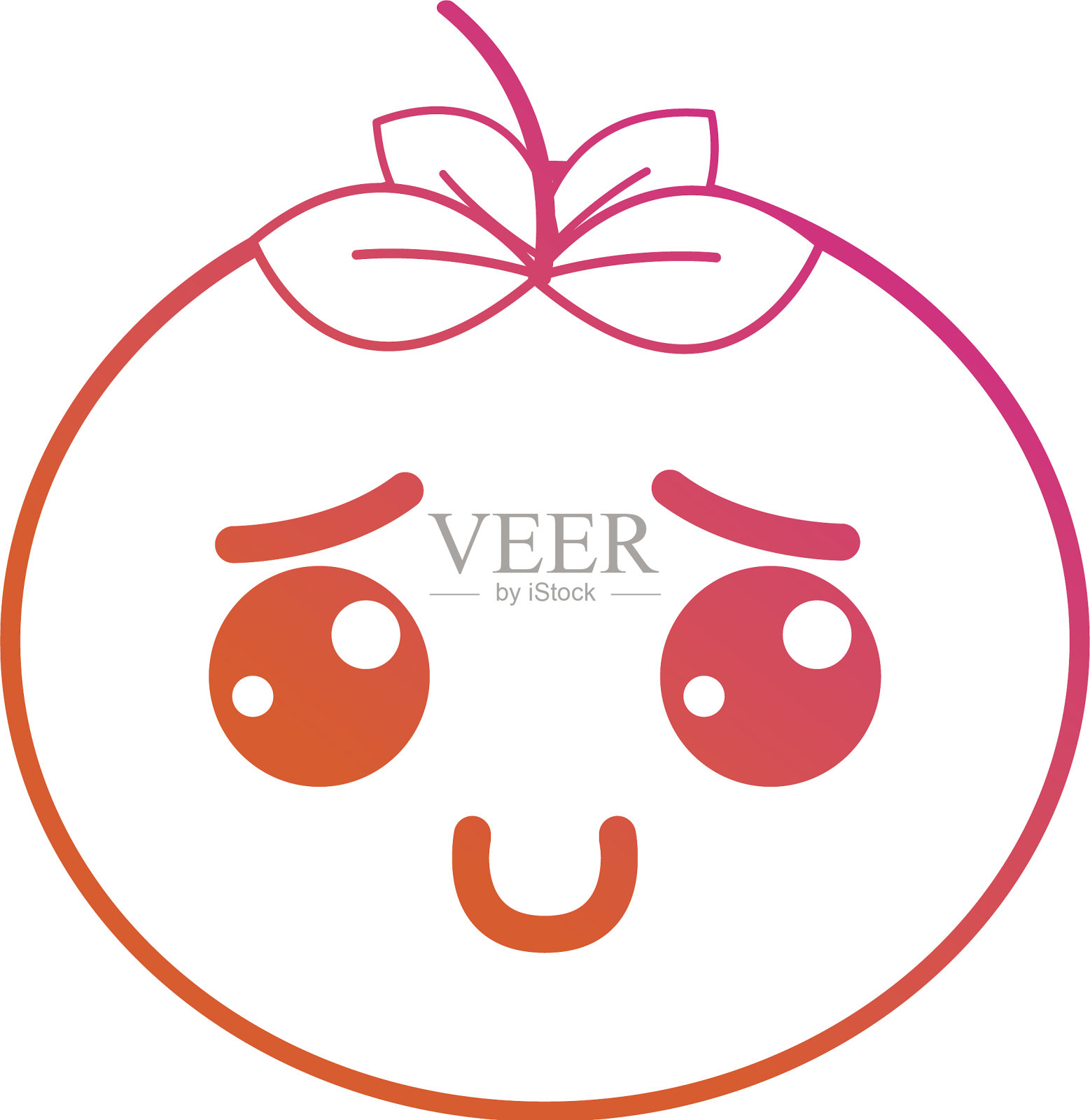 线卡哇伊可爱快乐西红柿蔬菜插画图片素材