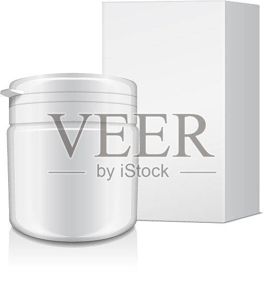 模板白色塑料瓶与螺旋盖插画图片素材