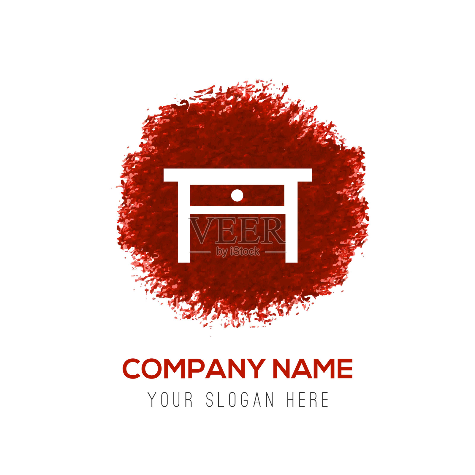 表图标-红色水彩圈飞溅插画图片素材