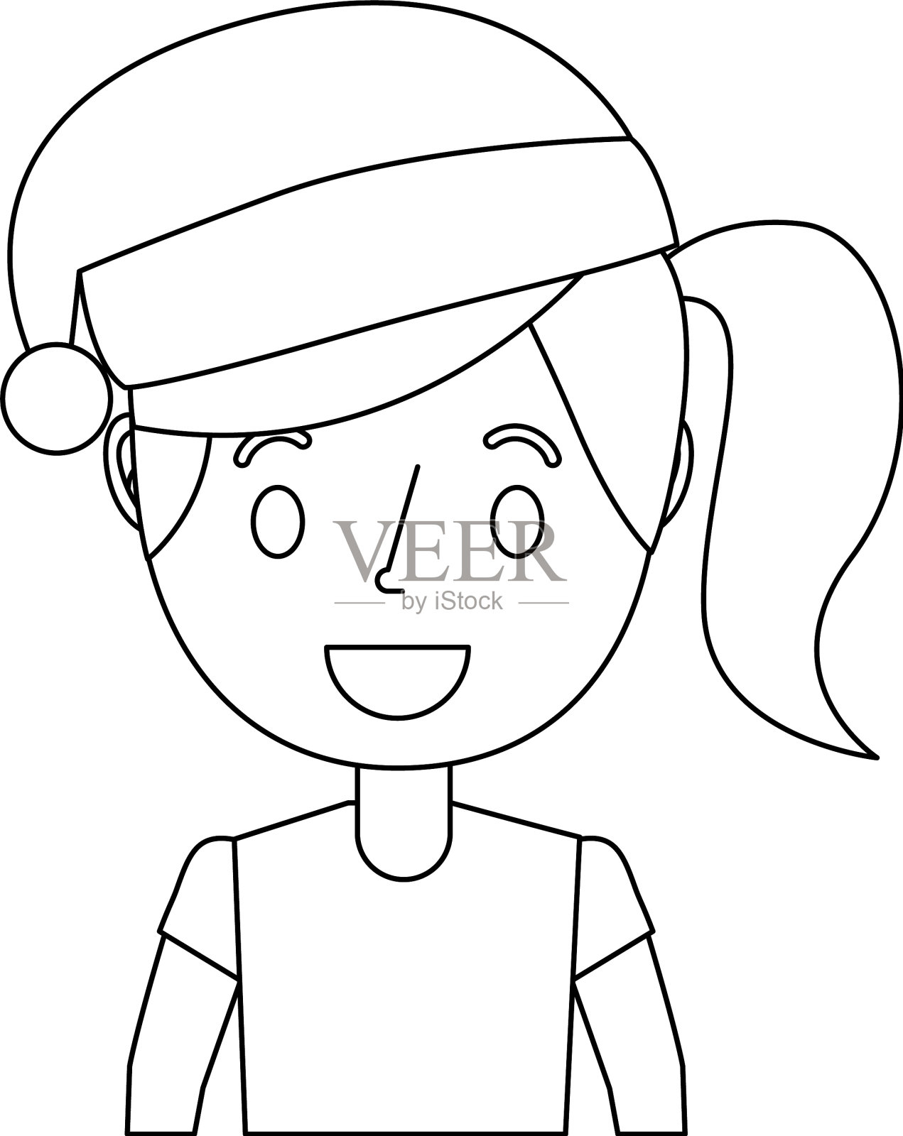 肖像卡通女人的微笑人物穿着插画图片素材