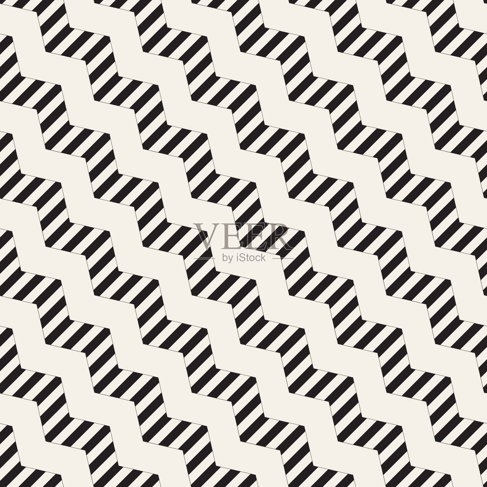 无缝之字形线条图案抽象时尚插画图片素材