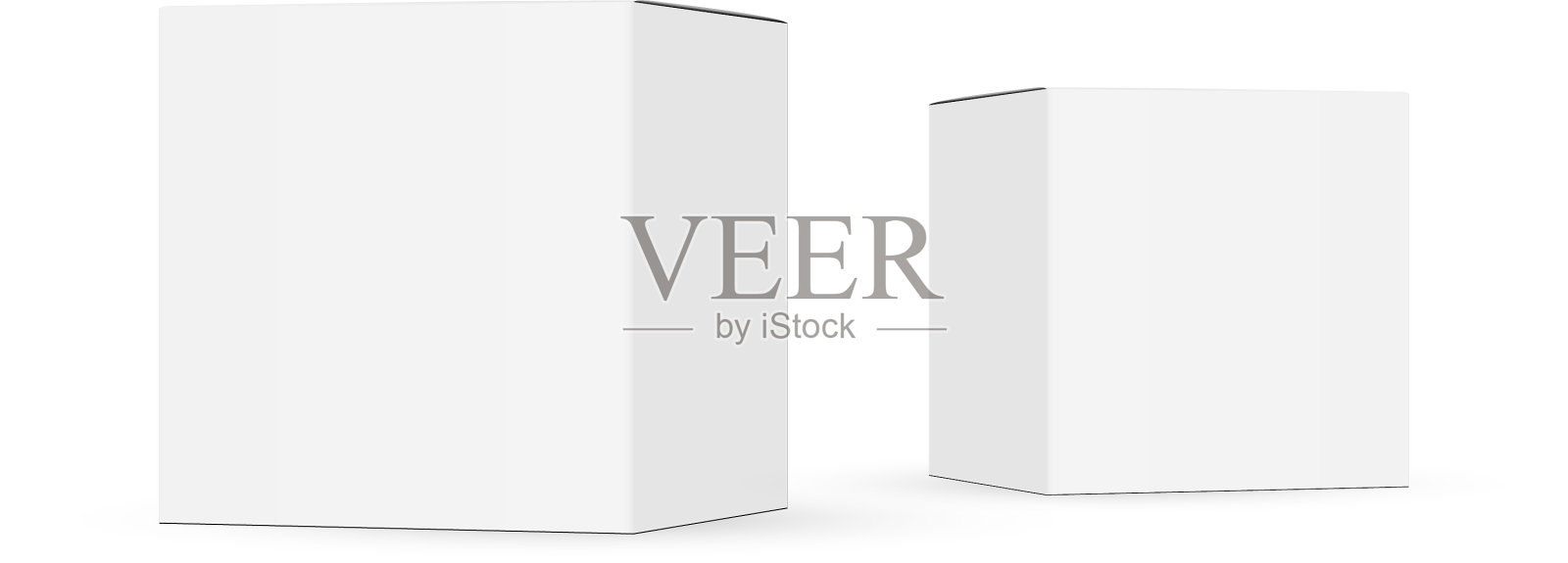 两个纸盒模型隔离设计元素图片