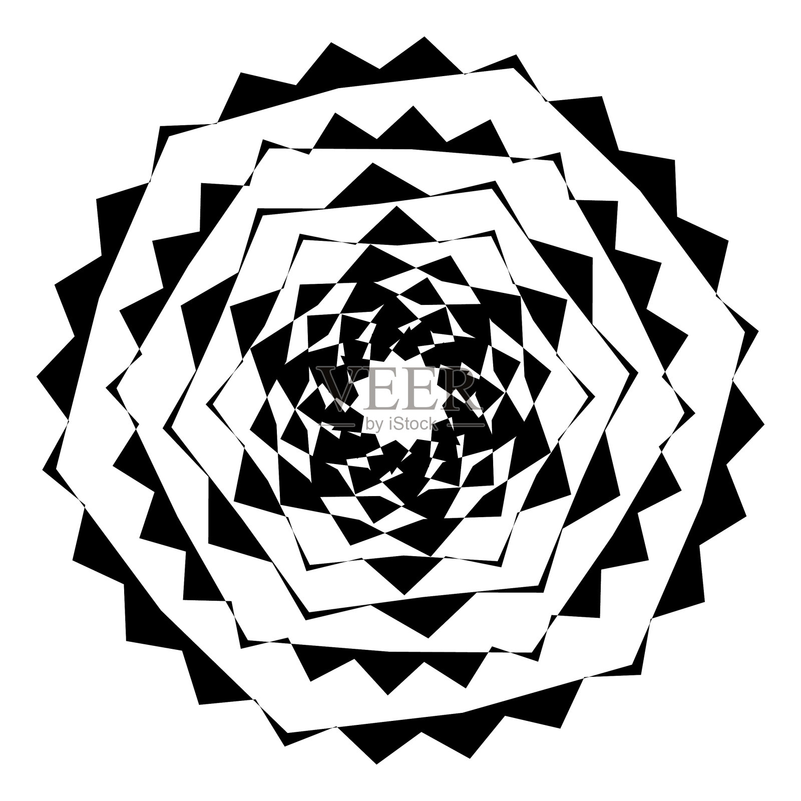 旋转的扭曲形状的几何圆插画图片素材