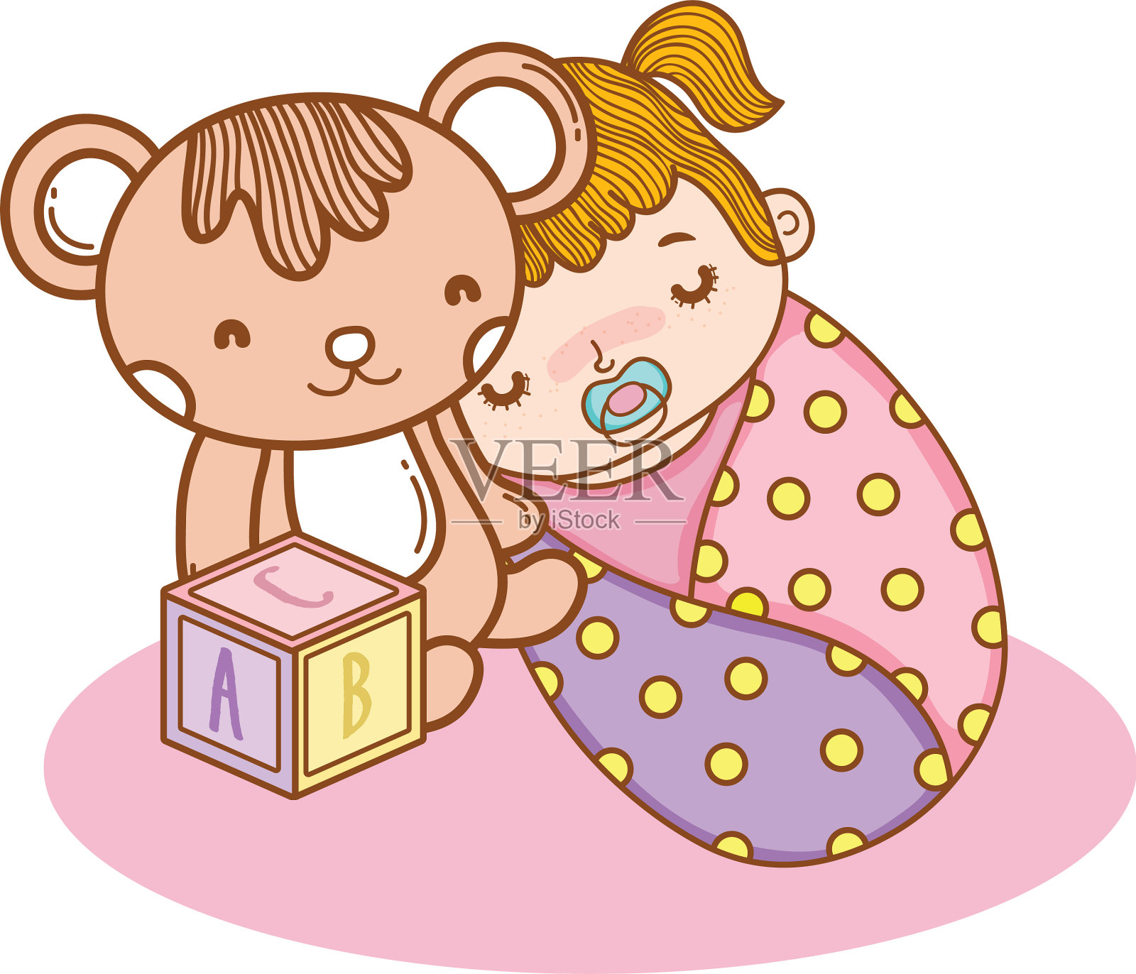 可爱的宝宝卡通设计元素图片