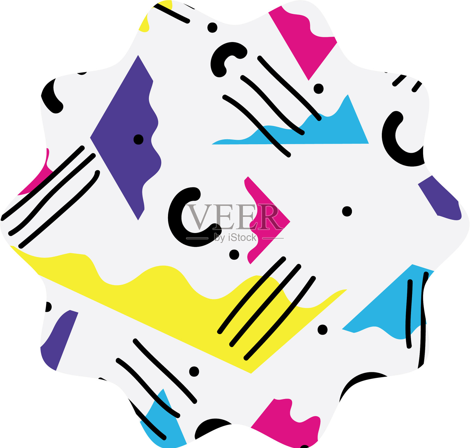 星星与图形抽象风格的背景设计元素图片