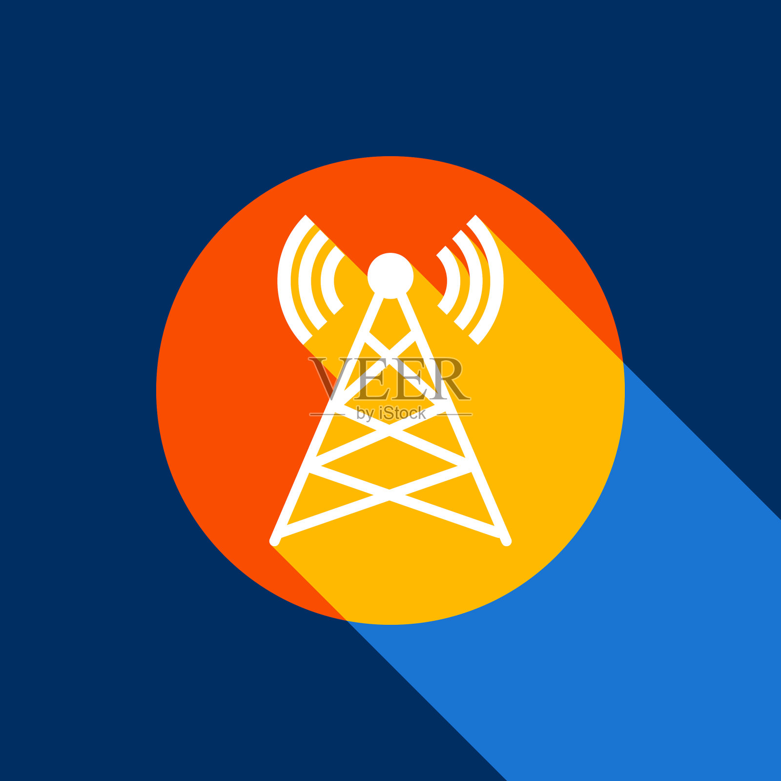 天线标志白色图标打开插画图片素材