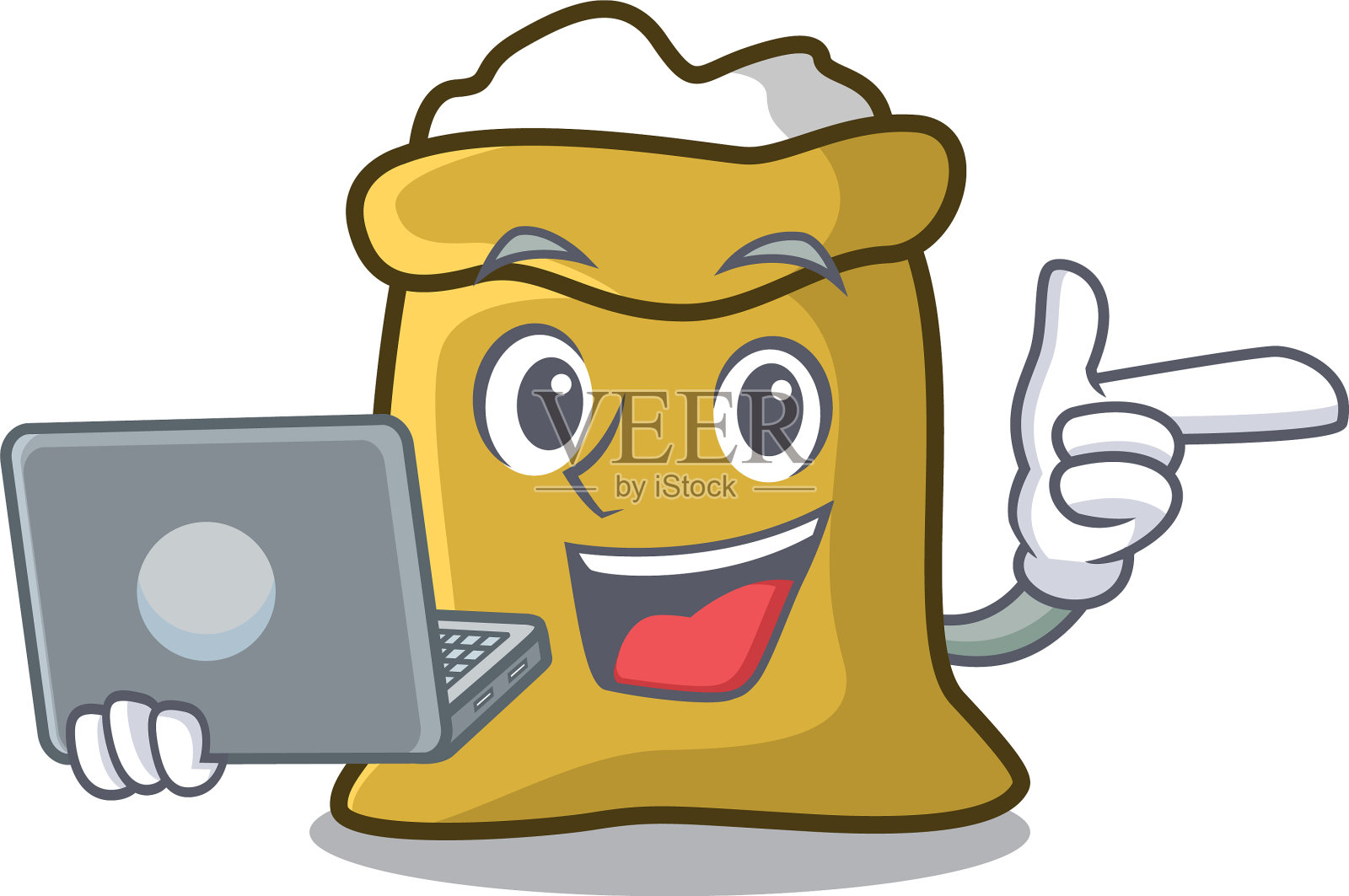 用笔记本面粉人物卡通风格设计元素图片