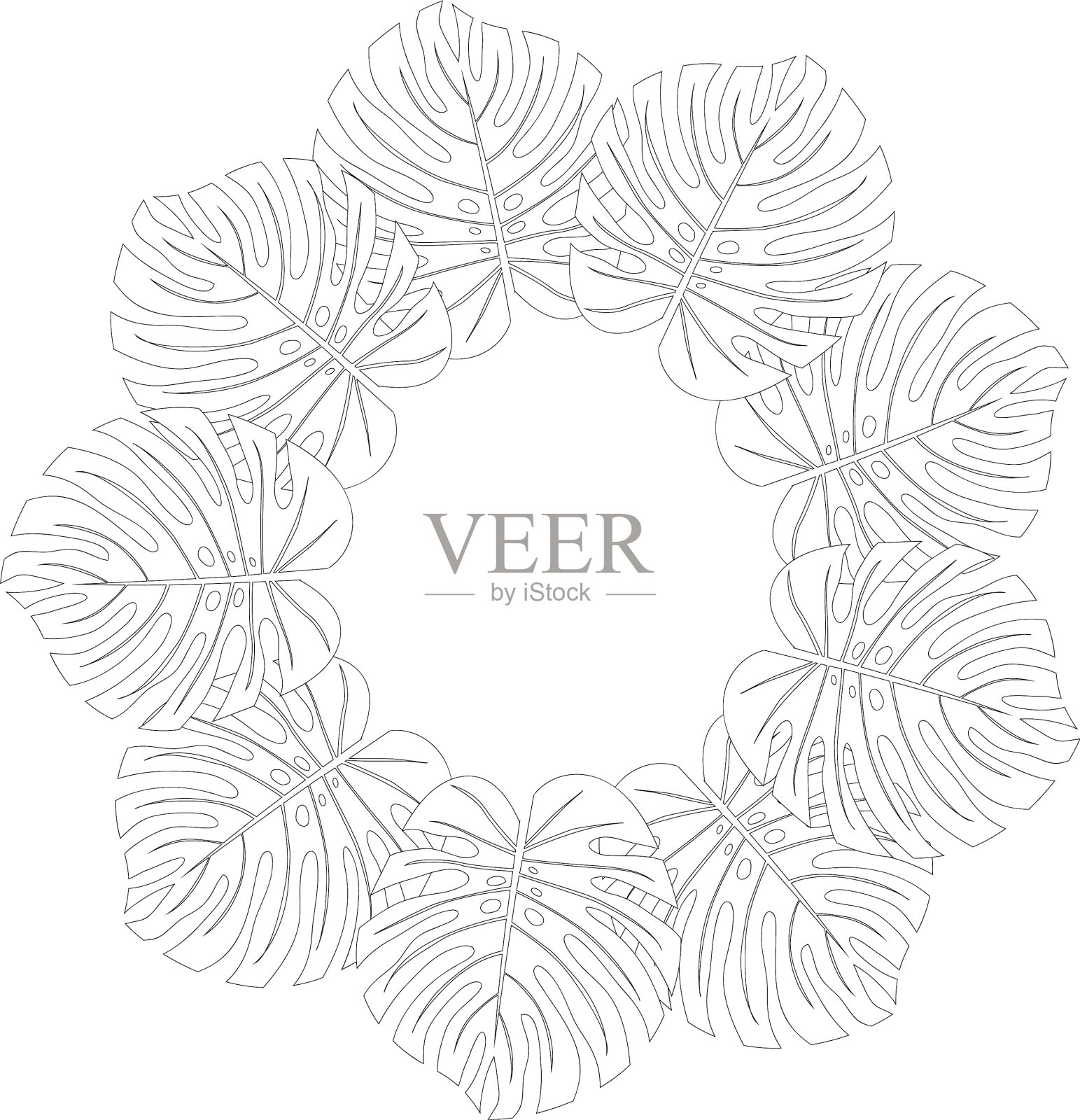 龙葵叶环轮廓设计元素图片