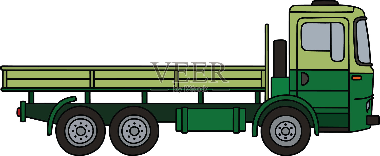 浅绿色和深绿色的卡车设计元素图片
