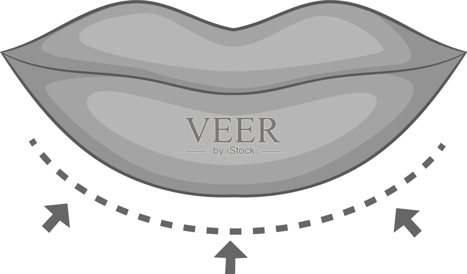 唇整形矫正图标单色插画图片素材
