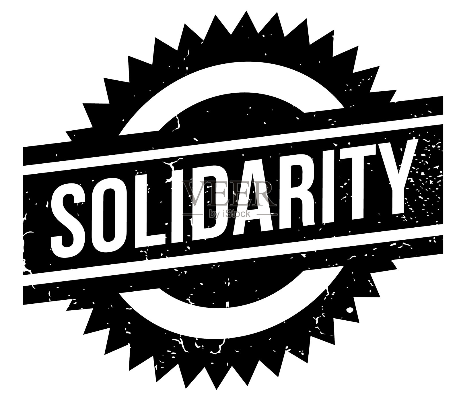 团结橡皮图章插画图片素材