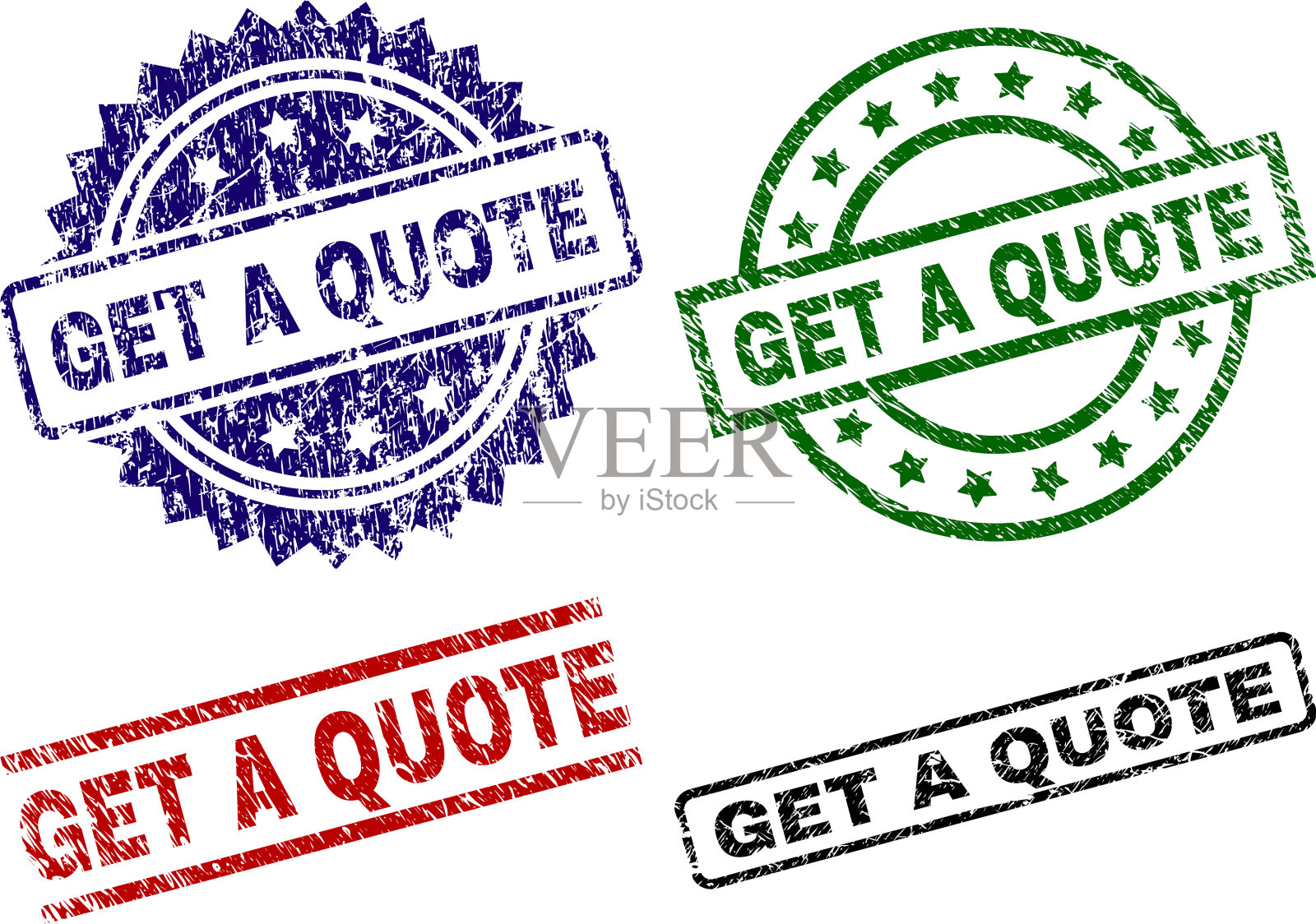 损坏的纹理得到一个报价印章插画图片素材