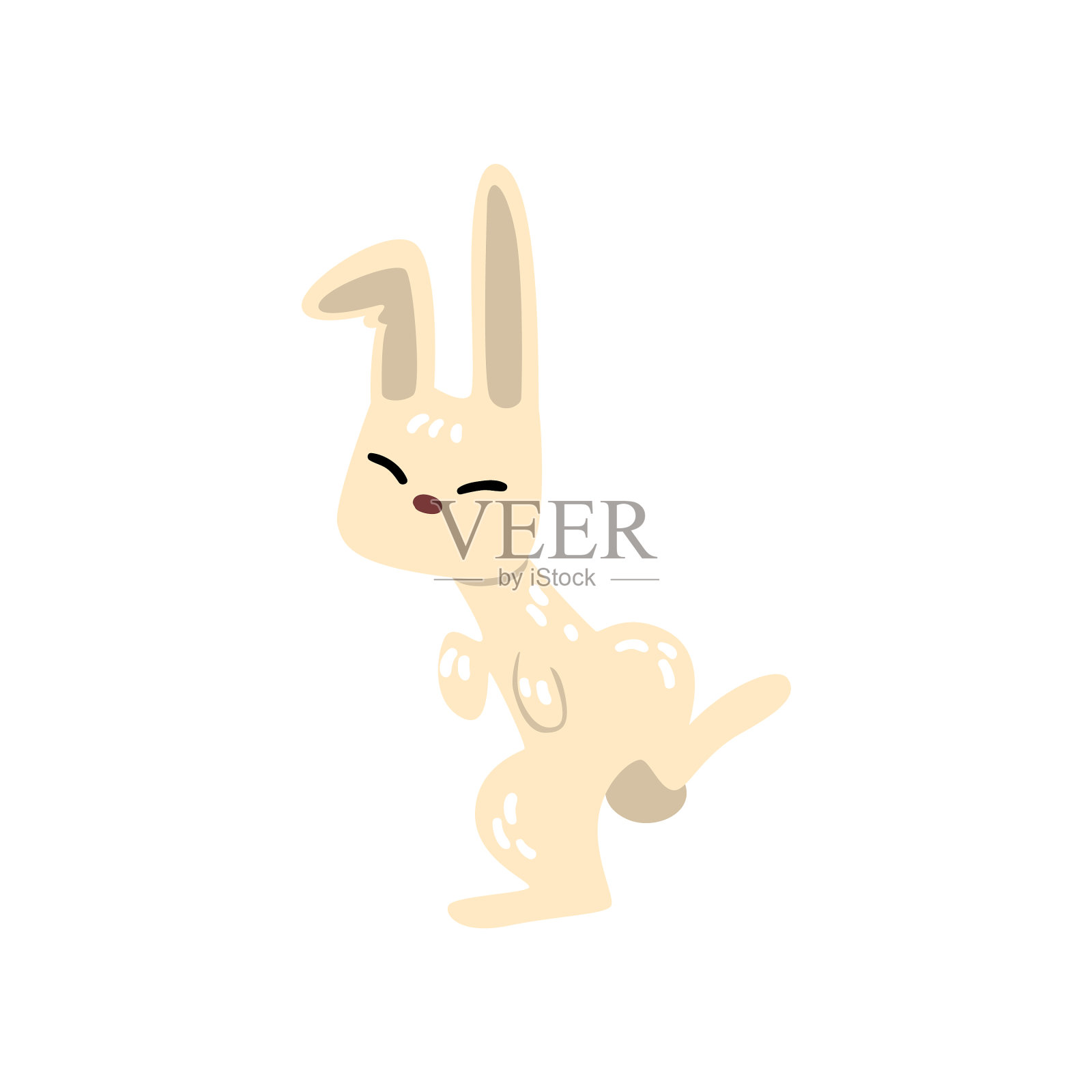 两只脚站着的小白兔真可爱设计元素图片