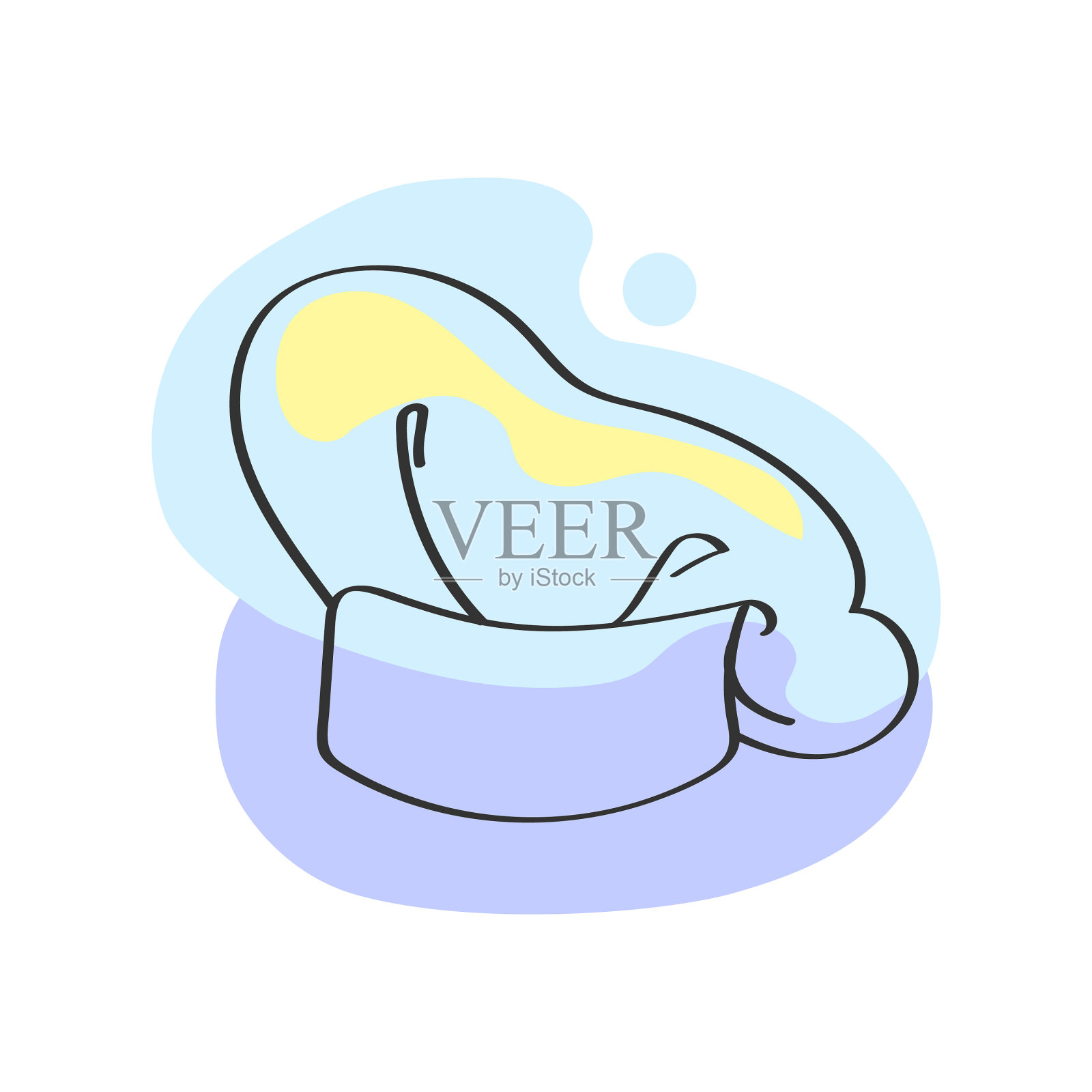 白色厨师帽孤立在白色背景线上设计元素图片