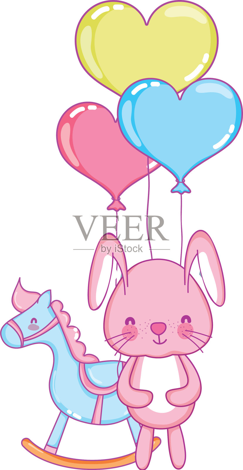 婴儿淋浴卡通设计元素图片