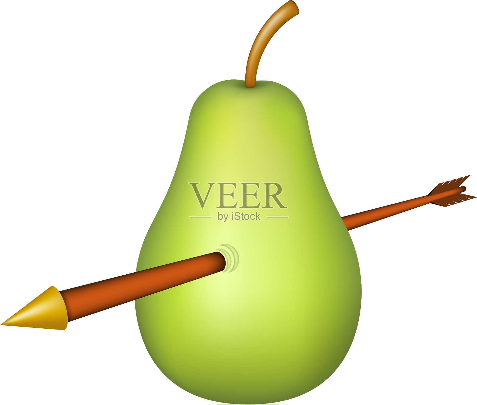 箭穿梨设计元素图片