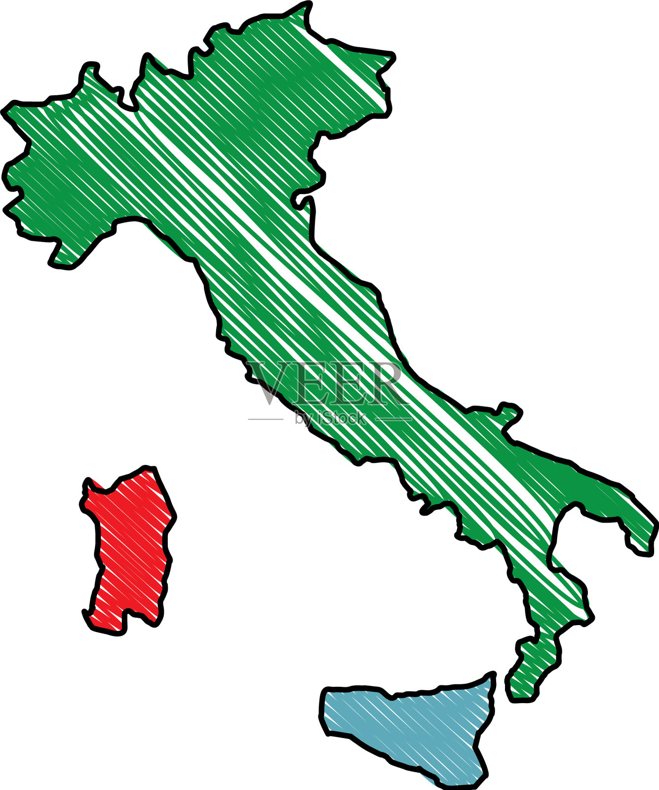 意大利地图图标设计元素图片