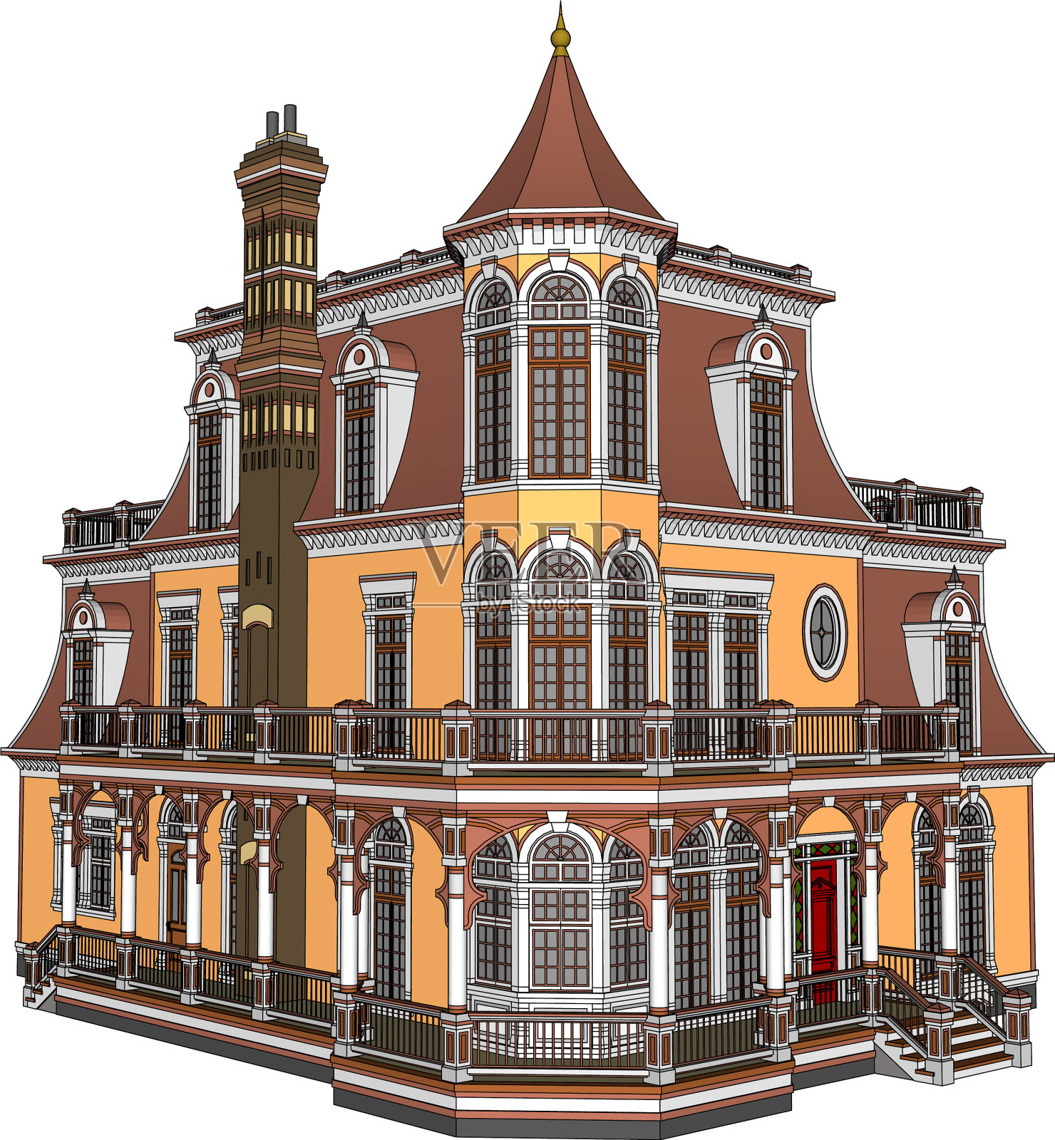 维多利亚风格的老房子设计元素图片